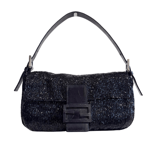 FENDI Baguette Black Beaded Shoulder Bag, in , Sold by HIVE PRELOVED - Shoulder Bags, ,