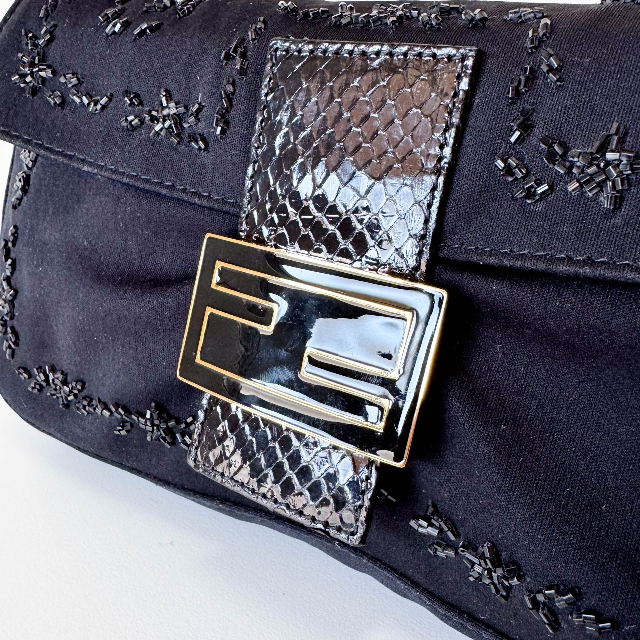FENDI Baguette Black Beaded Shoulder Bag, in , Sold by HIVE PRELOVED - Shoulder Bags, ,