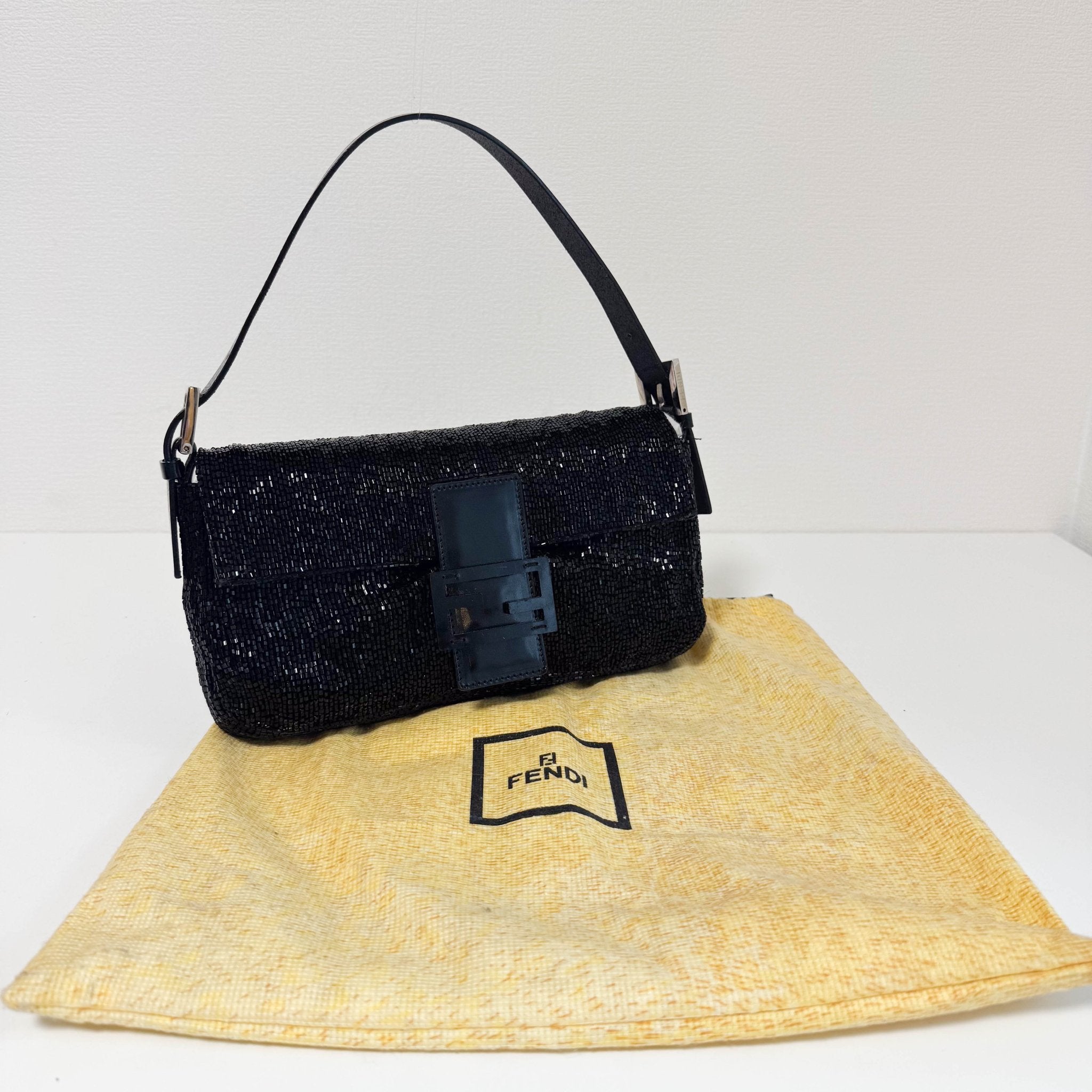 FENDI Baguette Black Beaded Shoulder Bag, in , Sold by HIVE PRELOVED - Shoulder Bags, ,