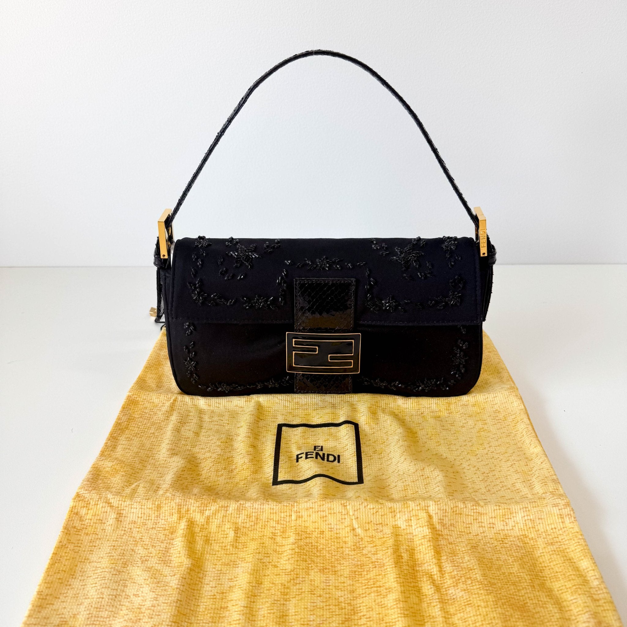FENDI Baguette Black Beaded Shoulder Bag, in , Sold by HIVE PRELOVED - Shoulder Bags, ,