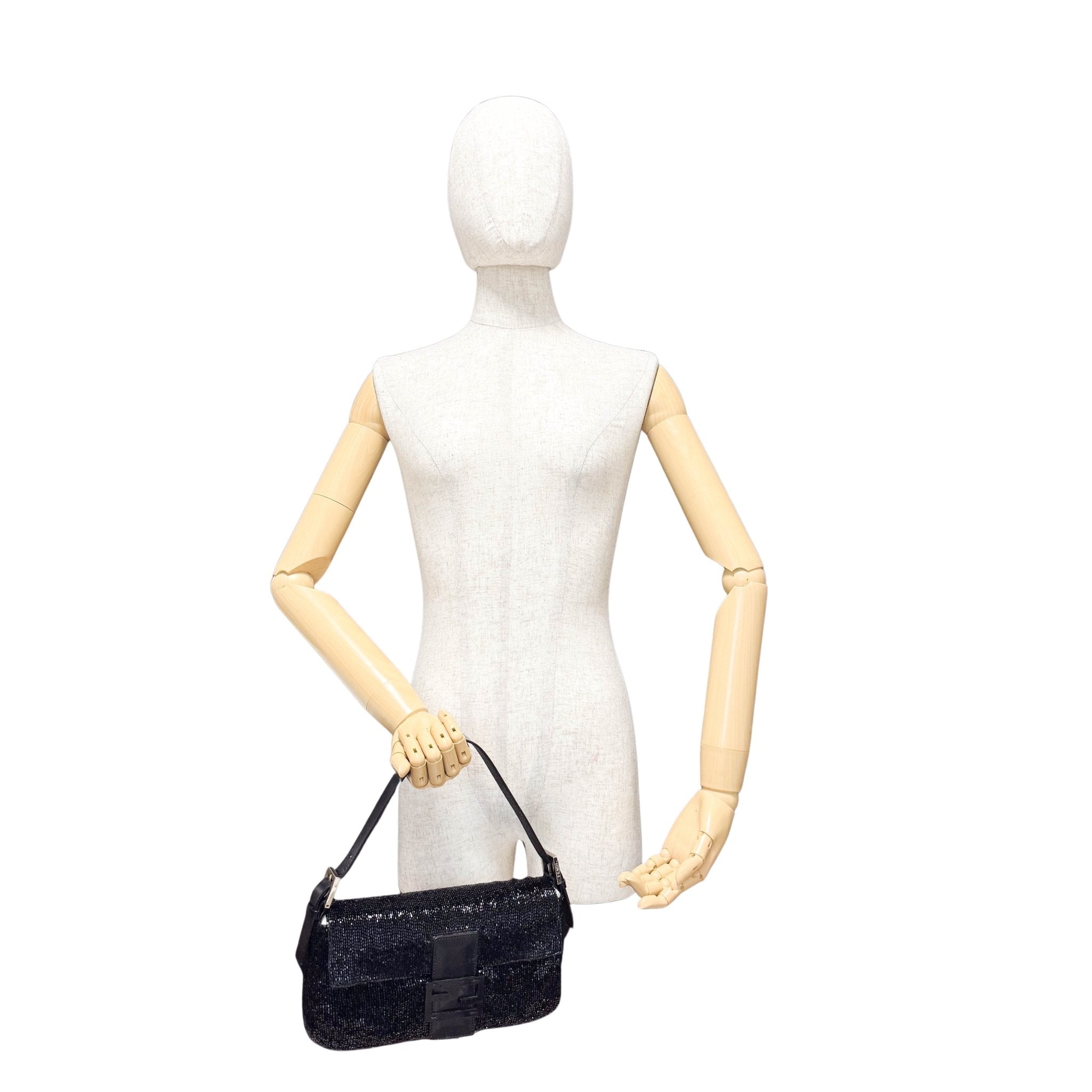 FENDI Baguette Black Beaded Shoulder Bag, in , Sold by HIVE PRELOVED - Shoulder Bags, ,