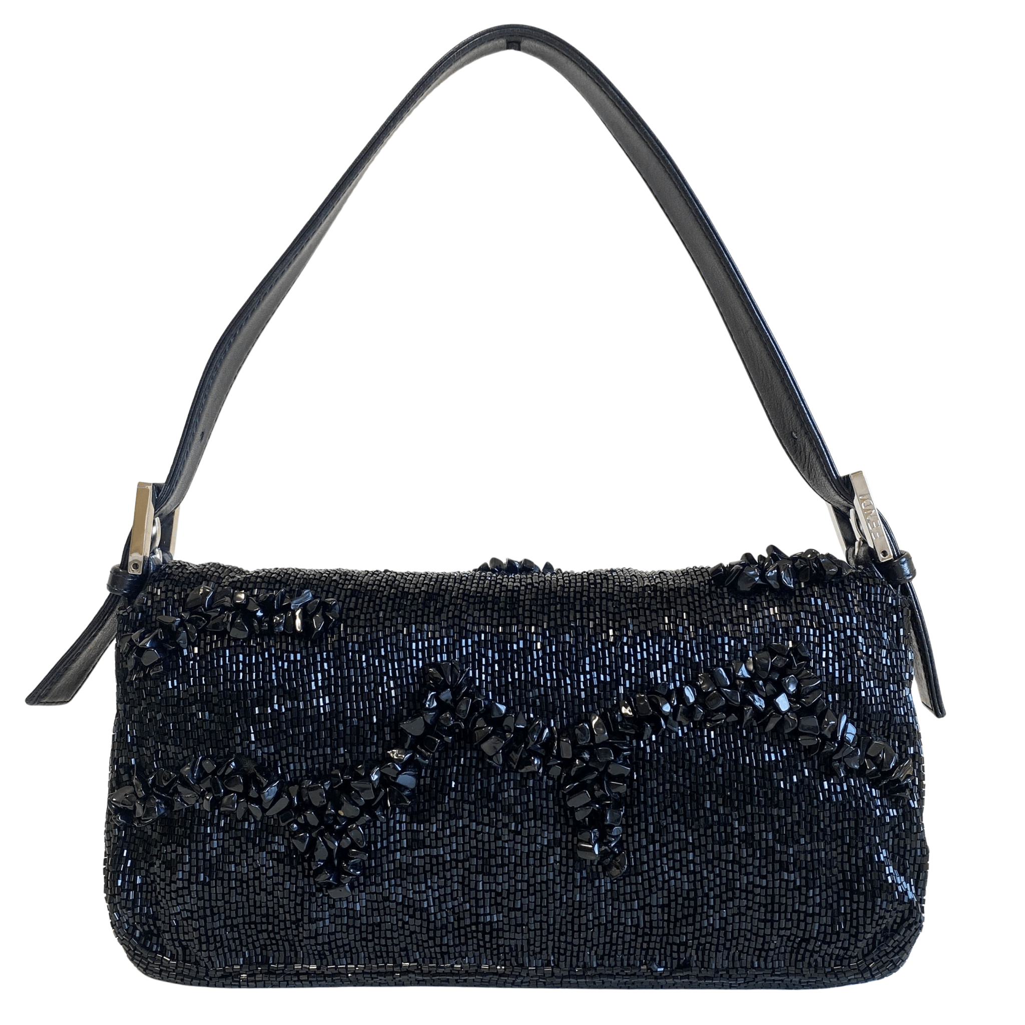 FENDI Baguette Black Beaded with Wave Pattern Stones, in , Sold by HIVE PRELOVED - Shoulder Bags, ,