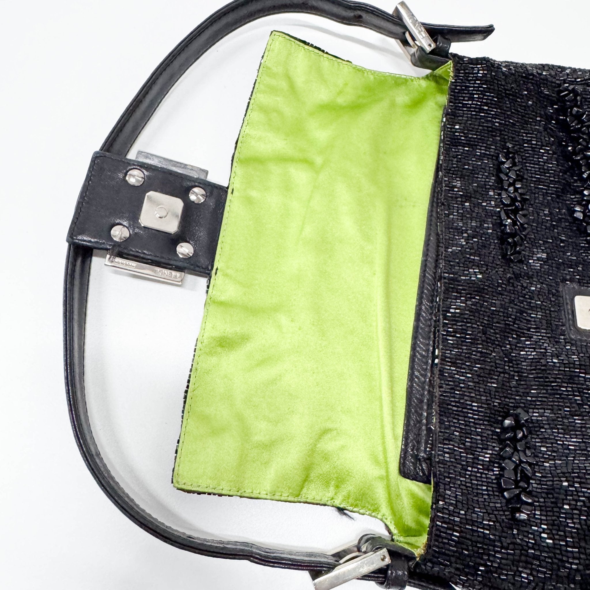 FENDI Baguette Black Beads & Lime Lining Shoulder Bag, in , Sold by HIVE PRELOVED - Shoulder Bags, ,