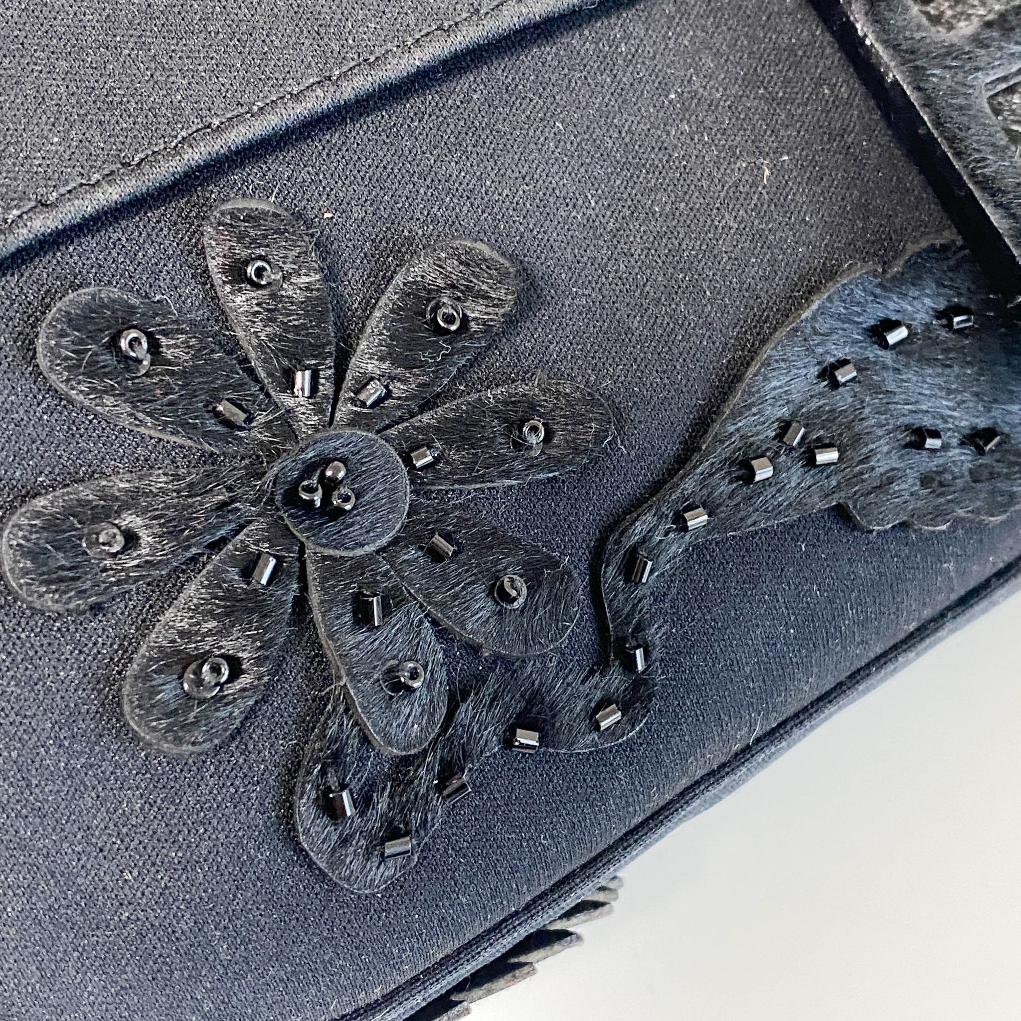 FENDI Baguette Black Flower Embroidered Shoulder Bag, in , Sold by HIVE PRELOVED - Shoulder Bags, ,