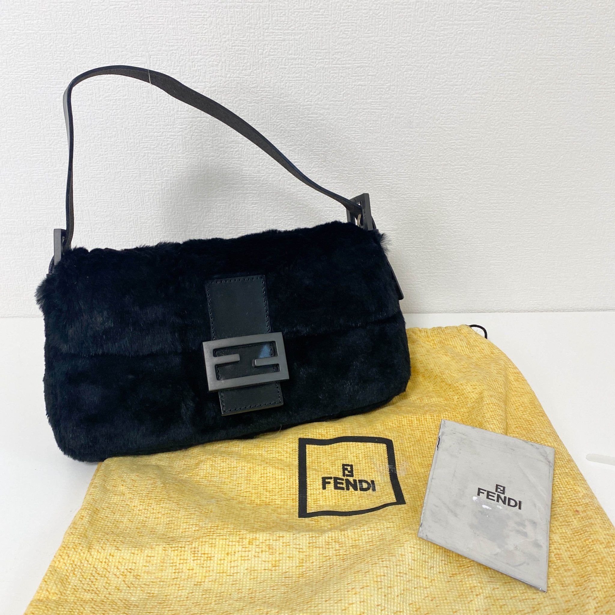 FENDI Baguette Black Fur Shoulder Bag, in , Sold by HIVE PRELOVED - Shoulder Bags, ,