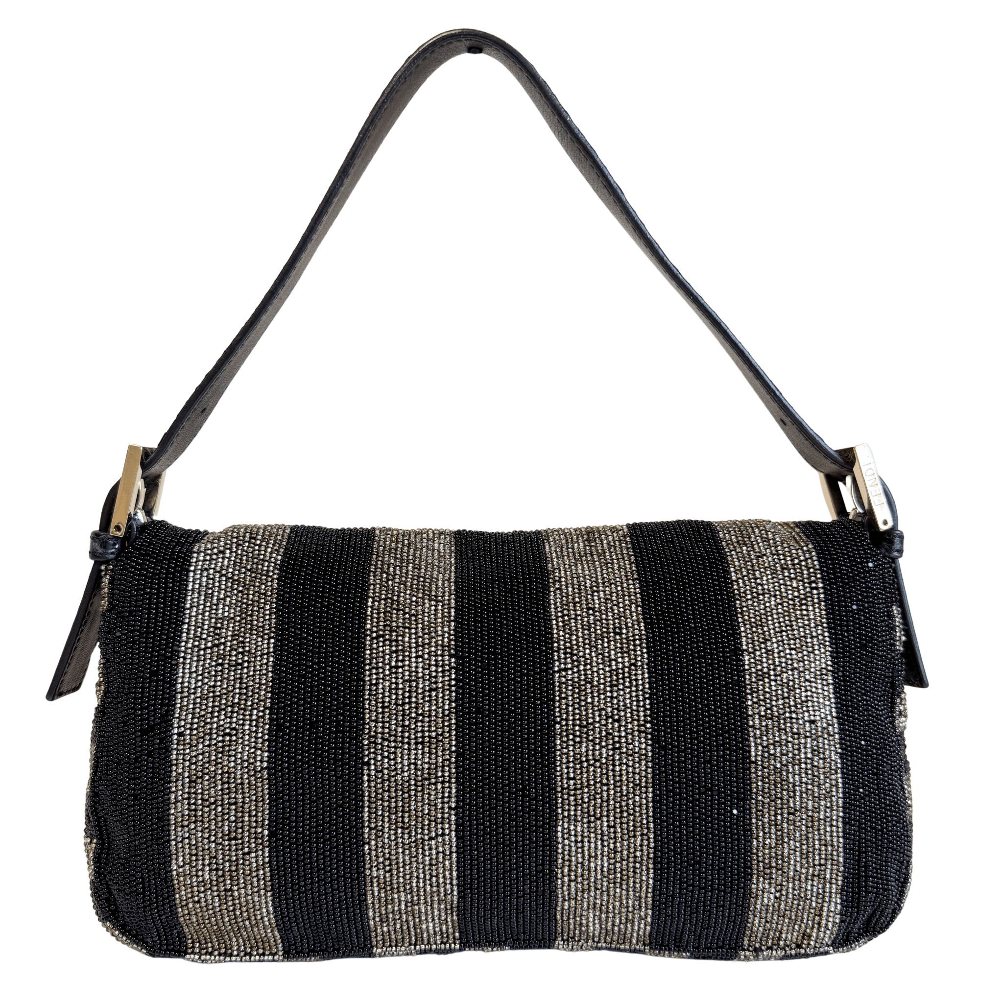 FENDI Baguette Black Gold Beaded Shoulder Bag Rhinestone Hardware, in , Sold by HIVE PRELOVED - Shoulder Bags, ,