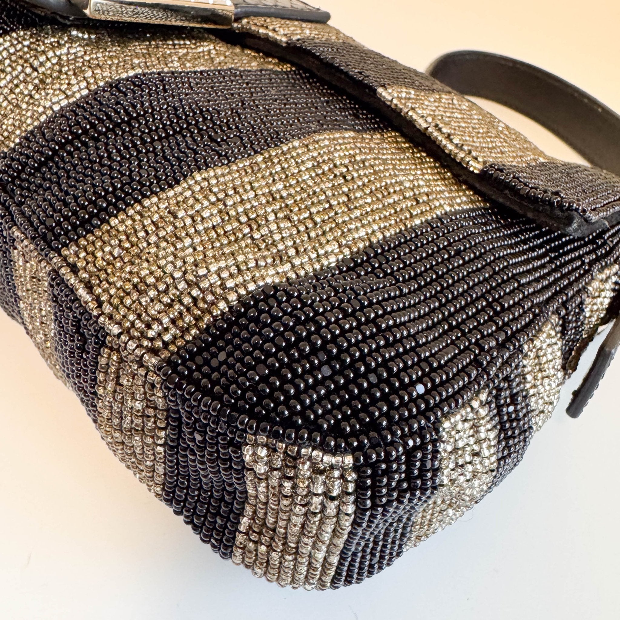 FENDI Baguette Black Gold Beaded Shoulder Bag Rhinestone Hardware, in , Sold by HIVE PRELOVED - Shoulder Bags, ,