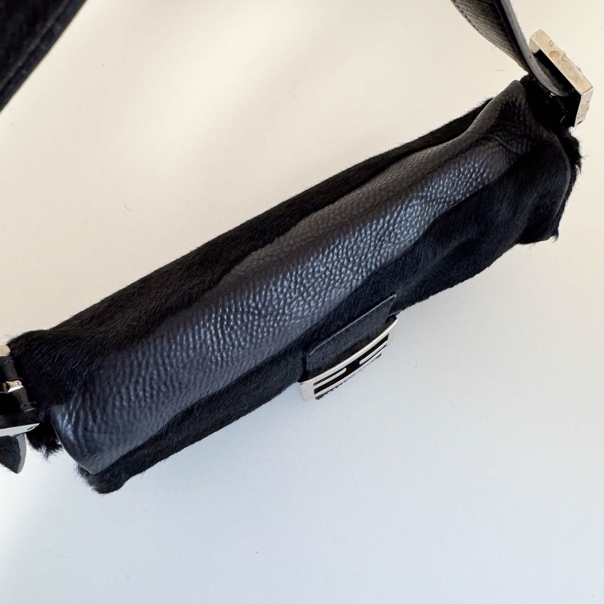 FENDI Baguette Black Leather and Pony Hair Shoulder Bag, in , Sold by HIVE PRELOVED - Shoulder Bags, ,