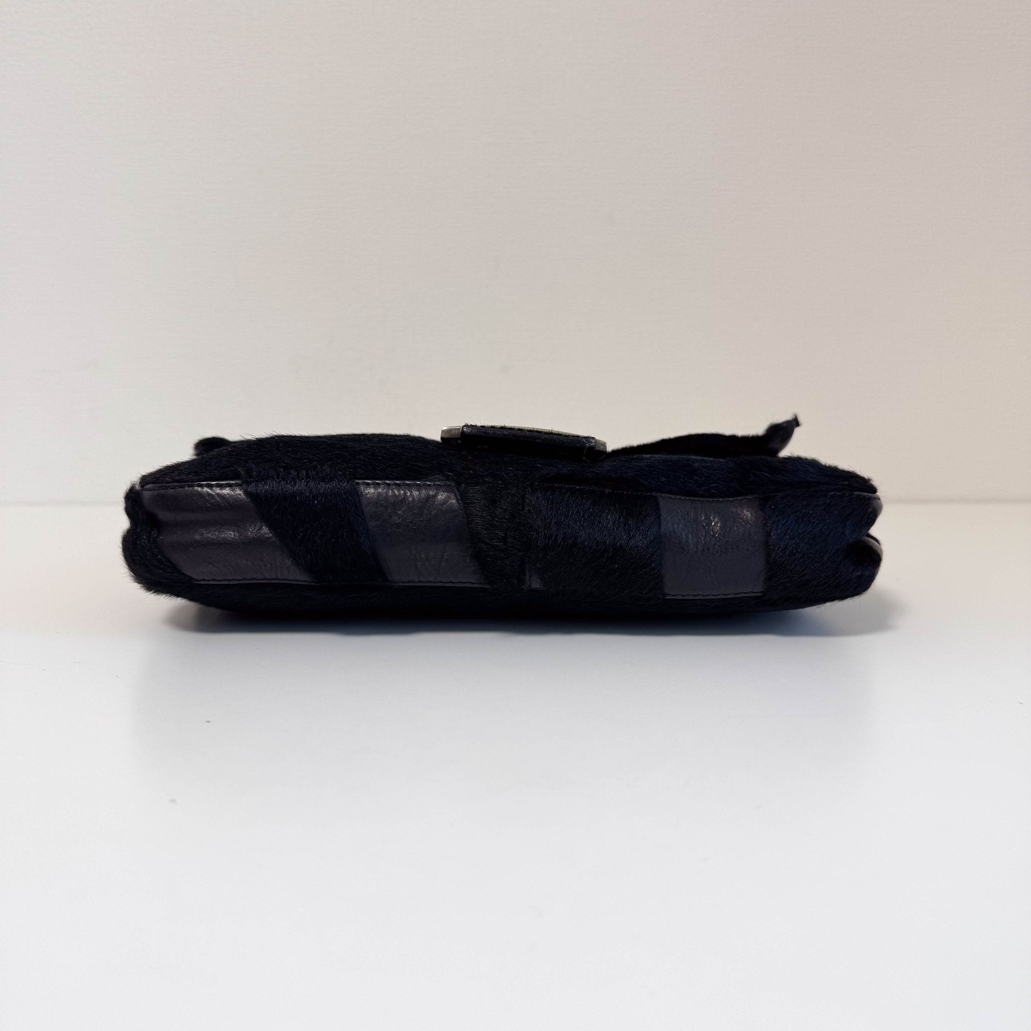 FENDI Baguette Black Leather and Pony Hair Shoulder Bag, in , Sold by HIVE PRELOVED - Shoulder Bags, ,