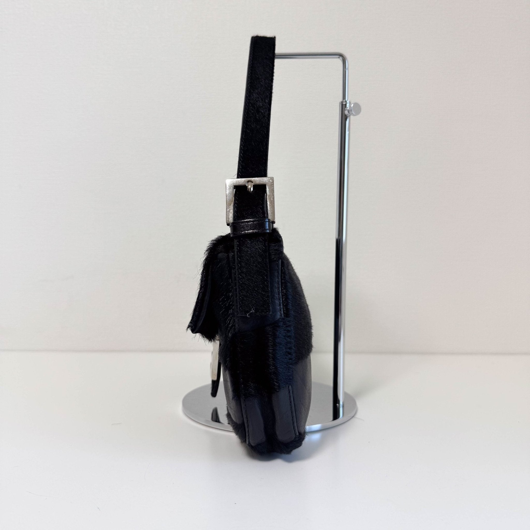 FENDI Baguette Black Leather and Pony Hair Shoulder Bag, in , Sold by HIVE PRELOVED - Shoulder Bags, ,