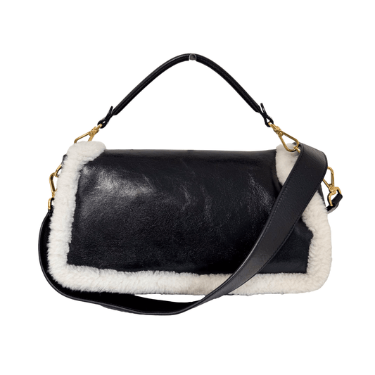 FENDI Baguette Black Leather and Sheep Fur Shoulder Bag, in , Sold by HIVE PRELOVED - Shoulder Bags, ,