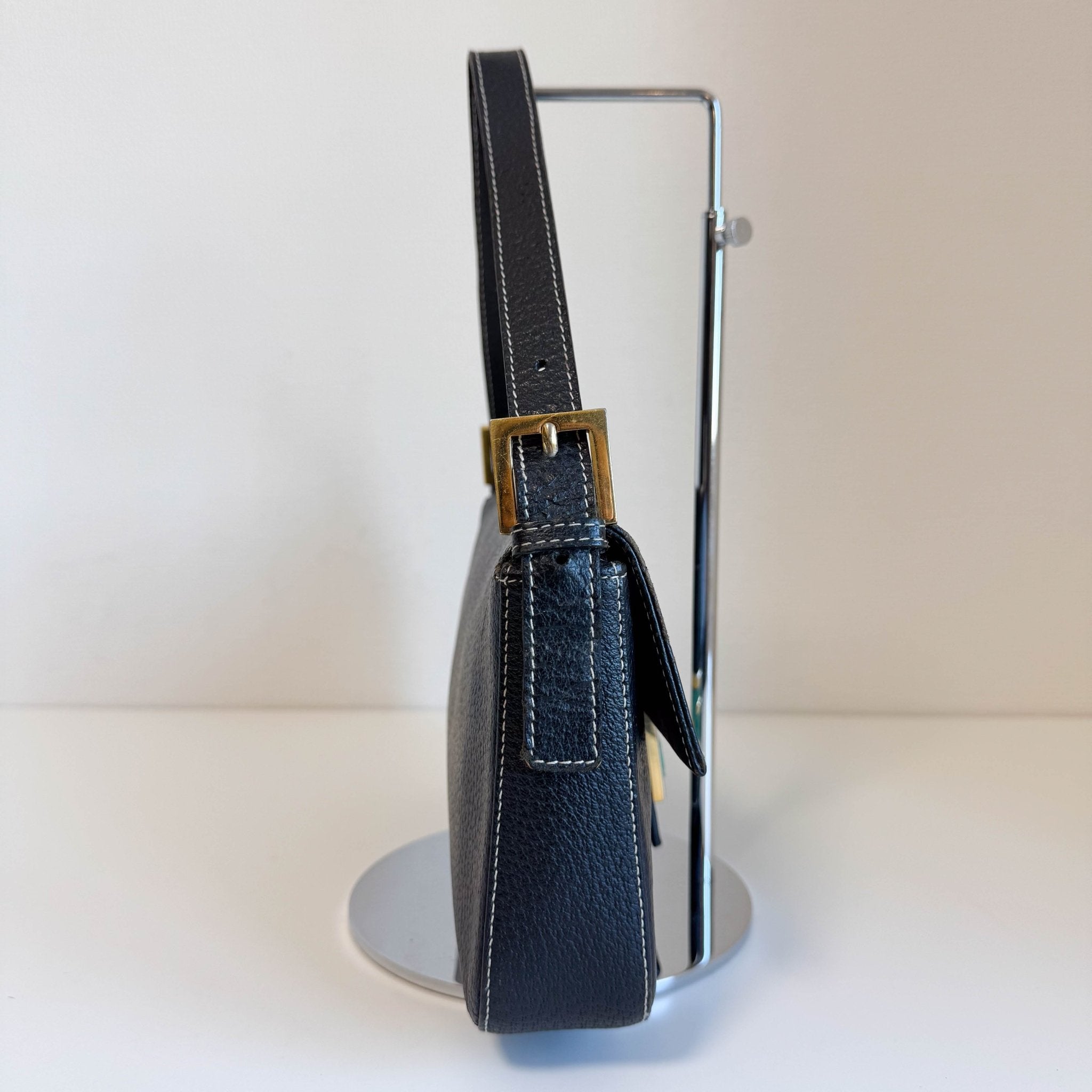 FENDI Baguette Black Leather Gold Hardware Shoulder Bag, in , Sold by HIVE PRELOVED - Shoulder Bags, ,