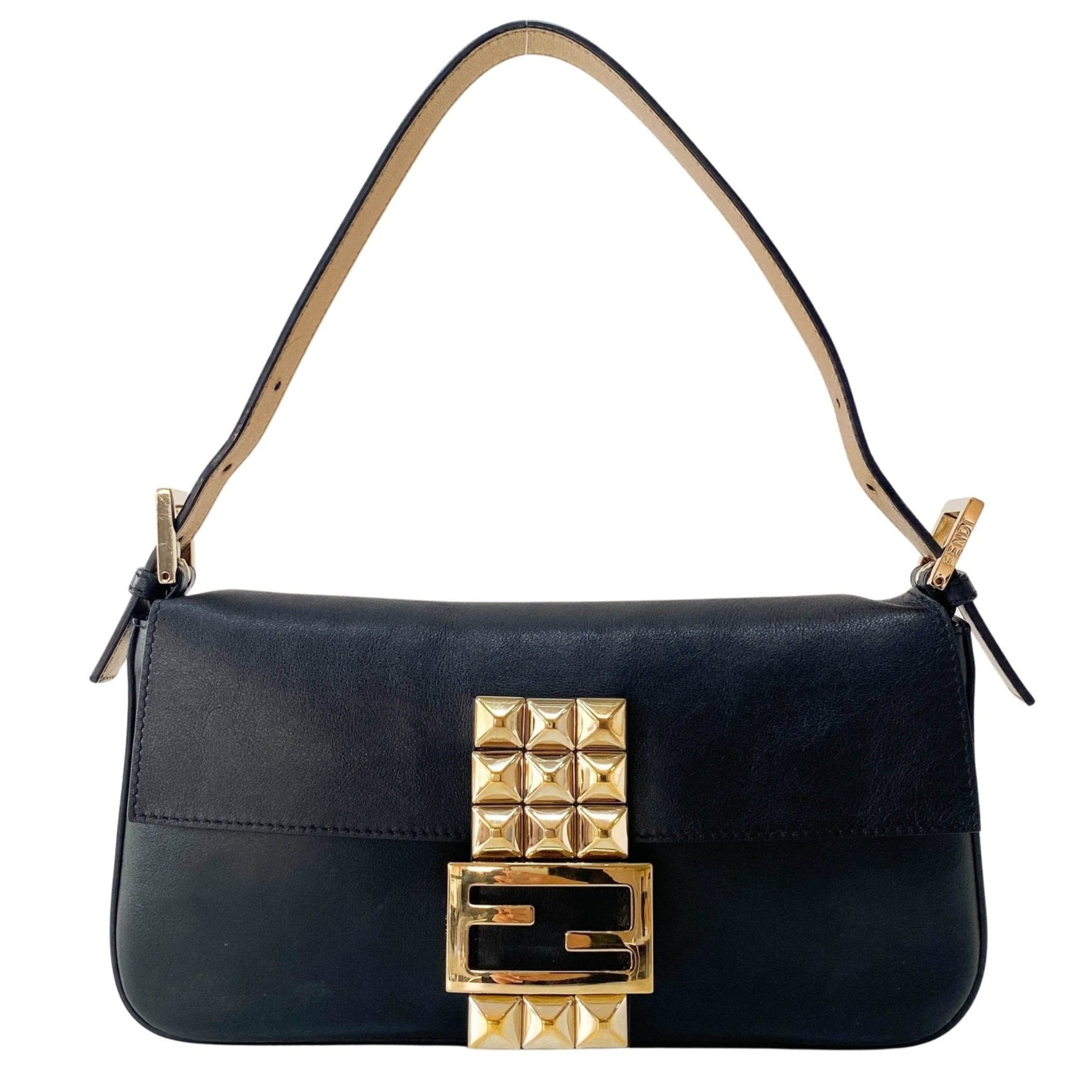 FENDI Baguette Black Leather Gold Hardware Shoulder Bag, in , Sold by HIVE PRELOVED - Shoulder Bags, ,