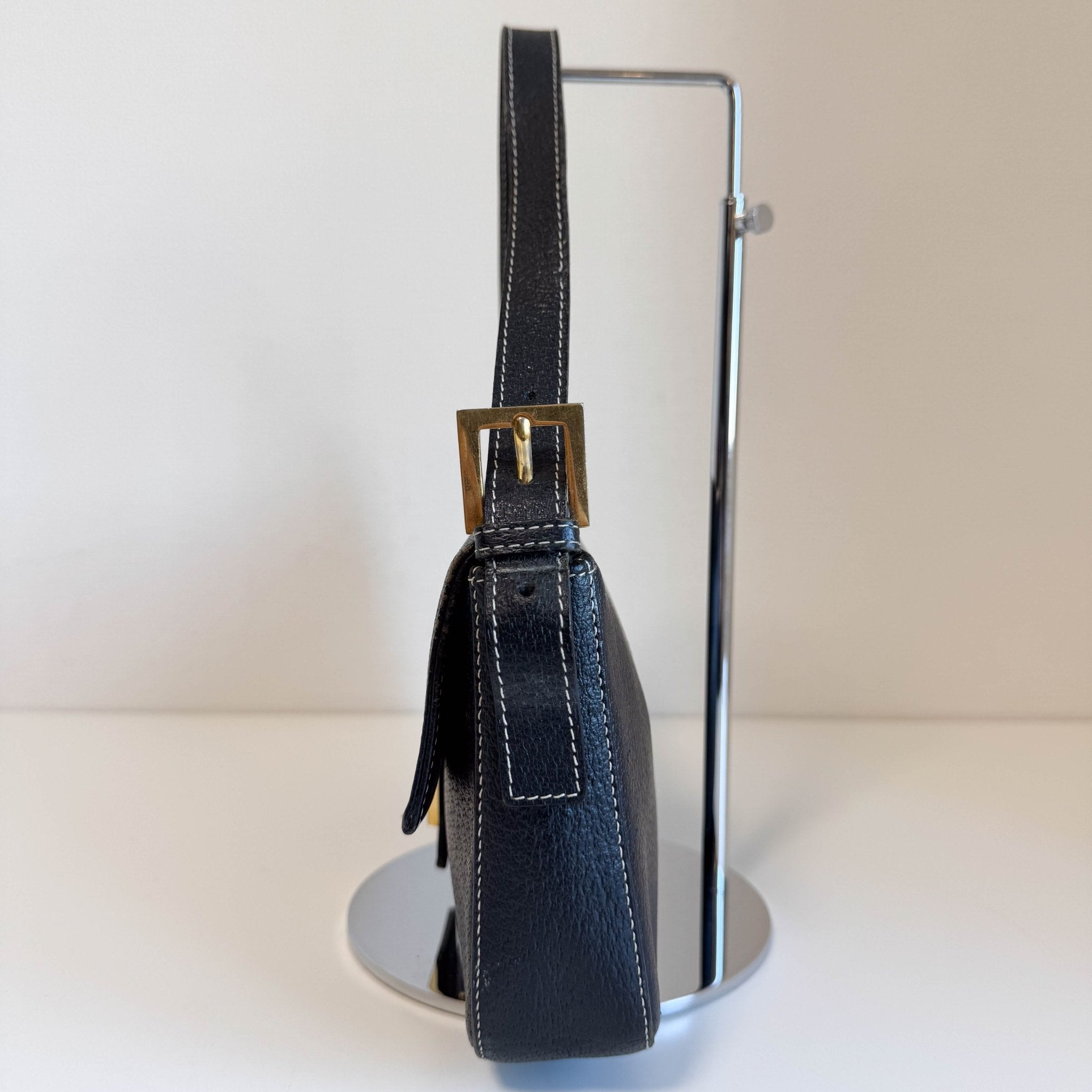 FENDI Baguette Black Leather Gold Hardware Shoulder Bag, in , Sold by HIVE PRELOVED - Shoulder Bags, ,