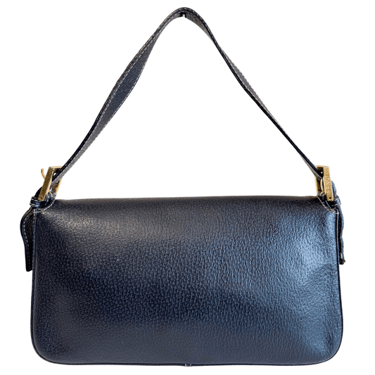 FENDI Baguette Black Leather Gold Hardware Shoulder Bag, in , Sold by HIVE PRELOVED - Shoulder Bags, ,