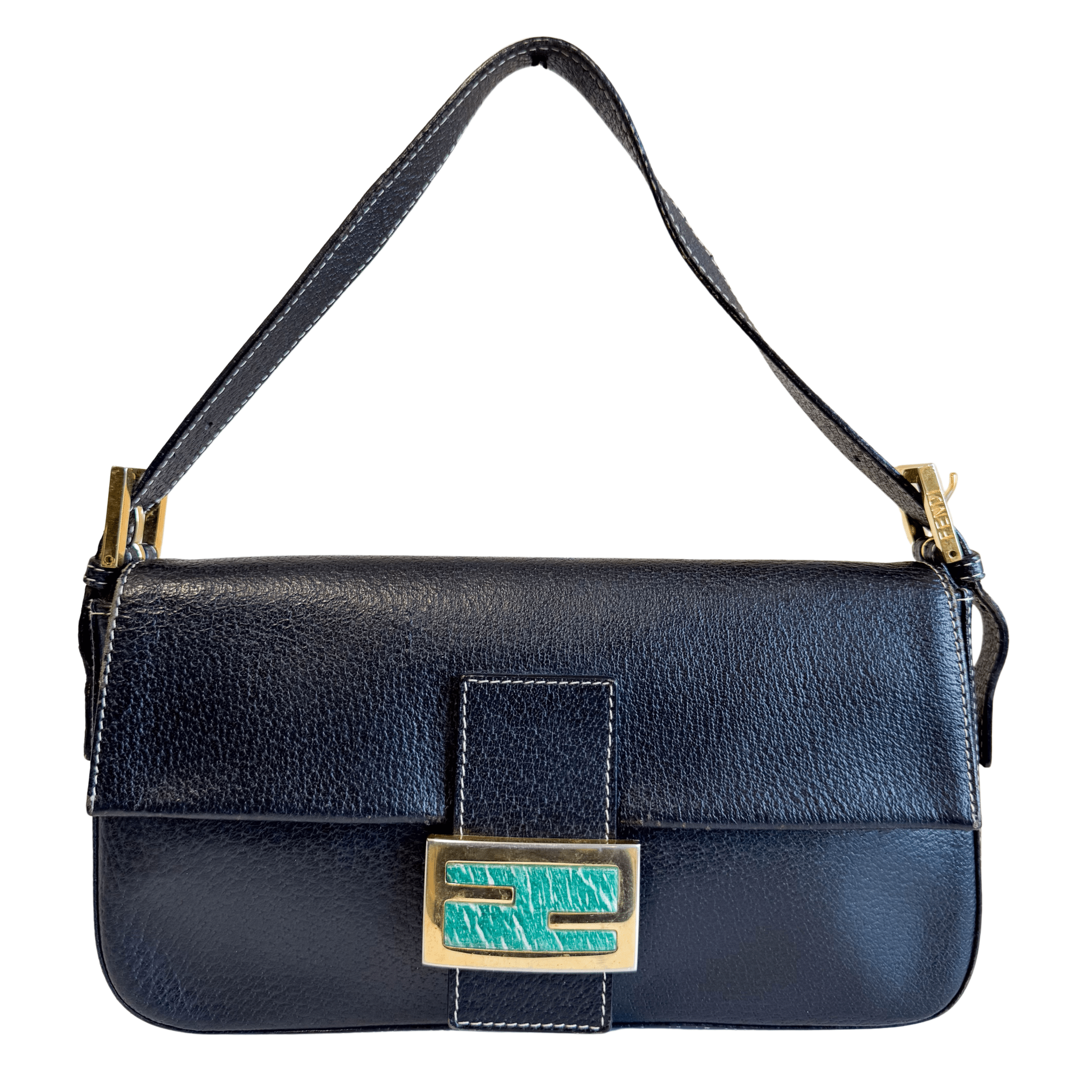 FENDI Baguette Black Leather Gold Hardware Shoulder Bag, in , Sold by HIVE PRELOVED - Shoulder Bags, ,