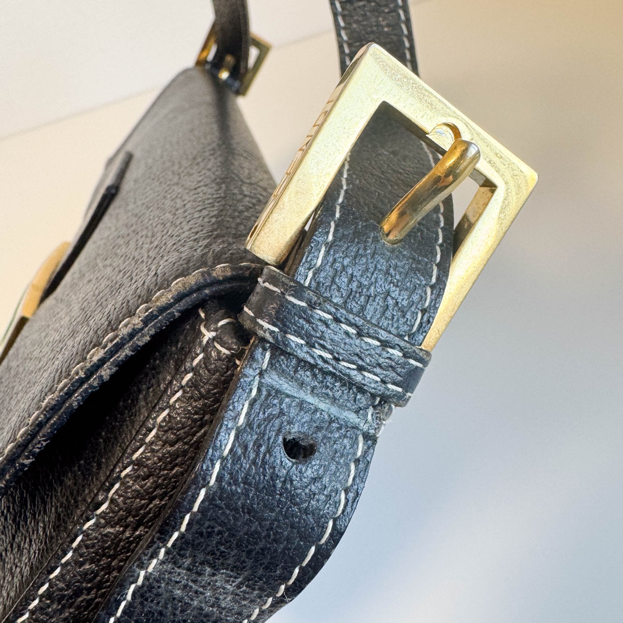 FENDI Baguette Black Leather Gold Hardware Shoulder Bag, in , Sold by HIVE PRELOVED - Shoulder Bags, ,