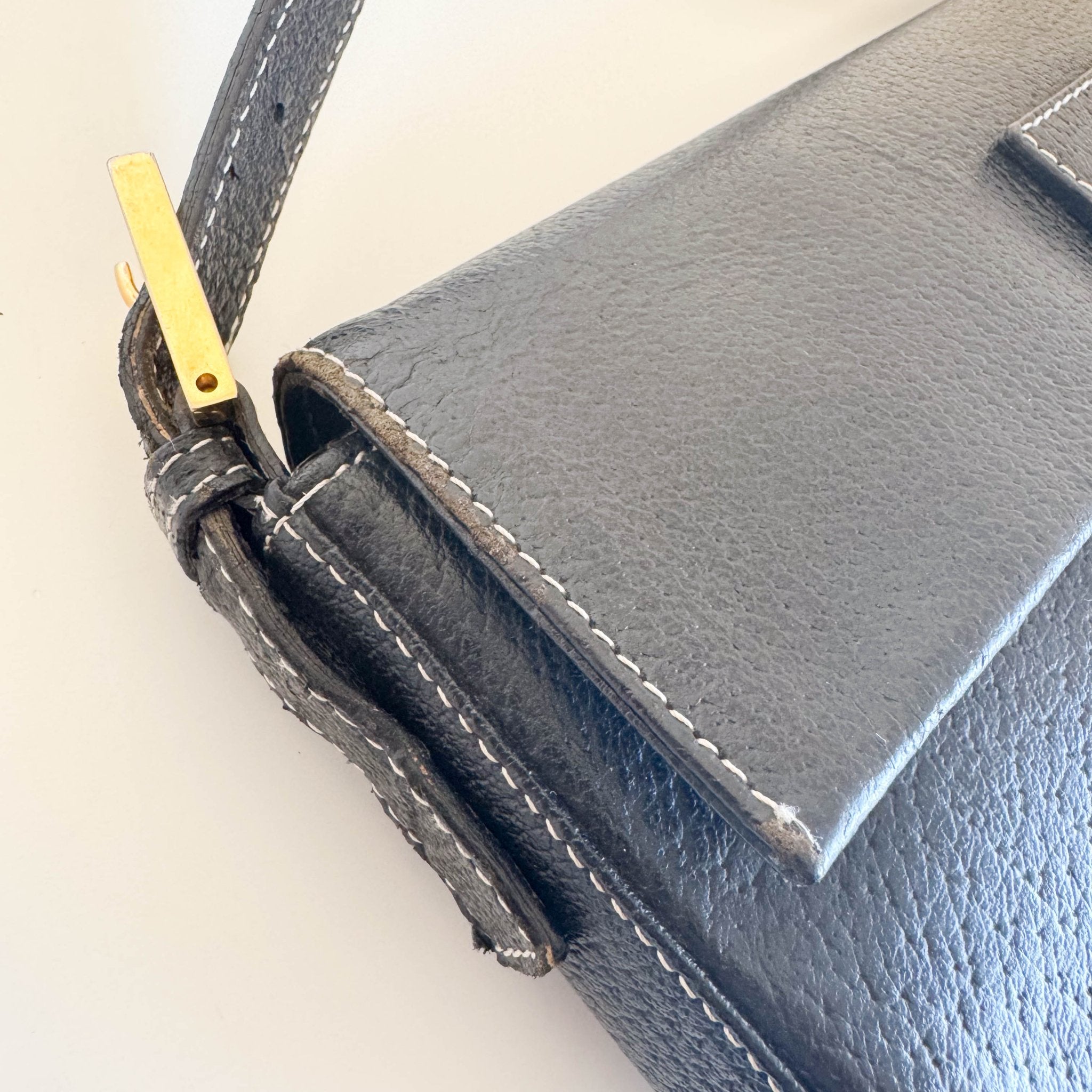 FENDI Baguette Black Leather Gold Hardware Shoulder Bag, in , Sold by HIVE PRELOVED - Shoulder Bags, ,