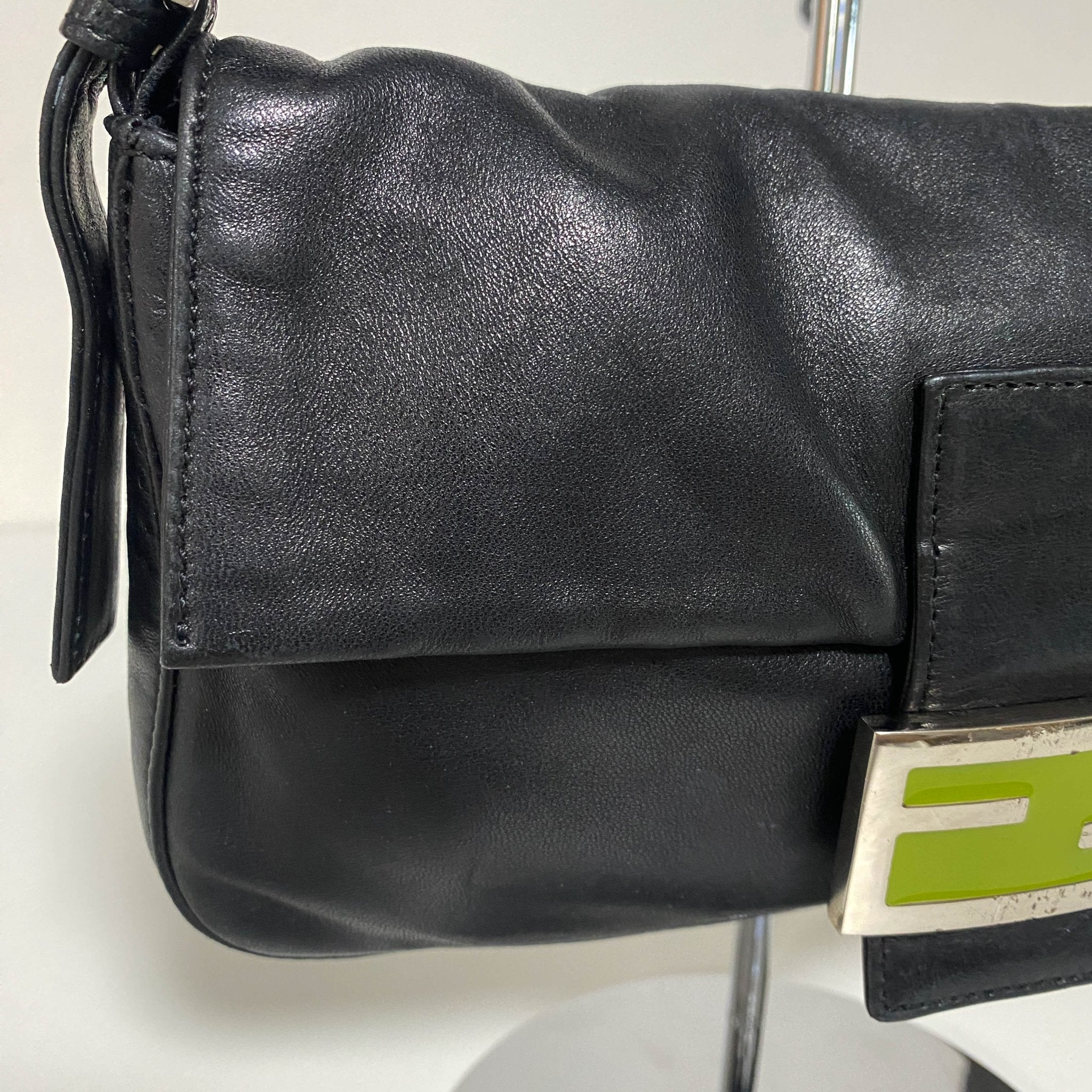 FENDI Baguette Black Leather Yellow Plated Hardware, in , Sold by HIVE PRELOVED - Shoulder Bags, ,