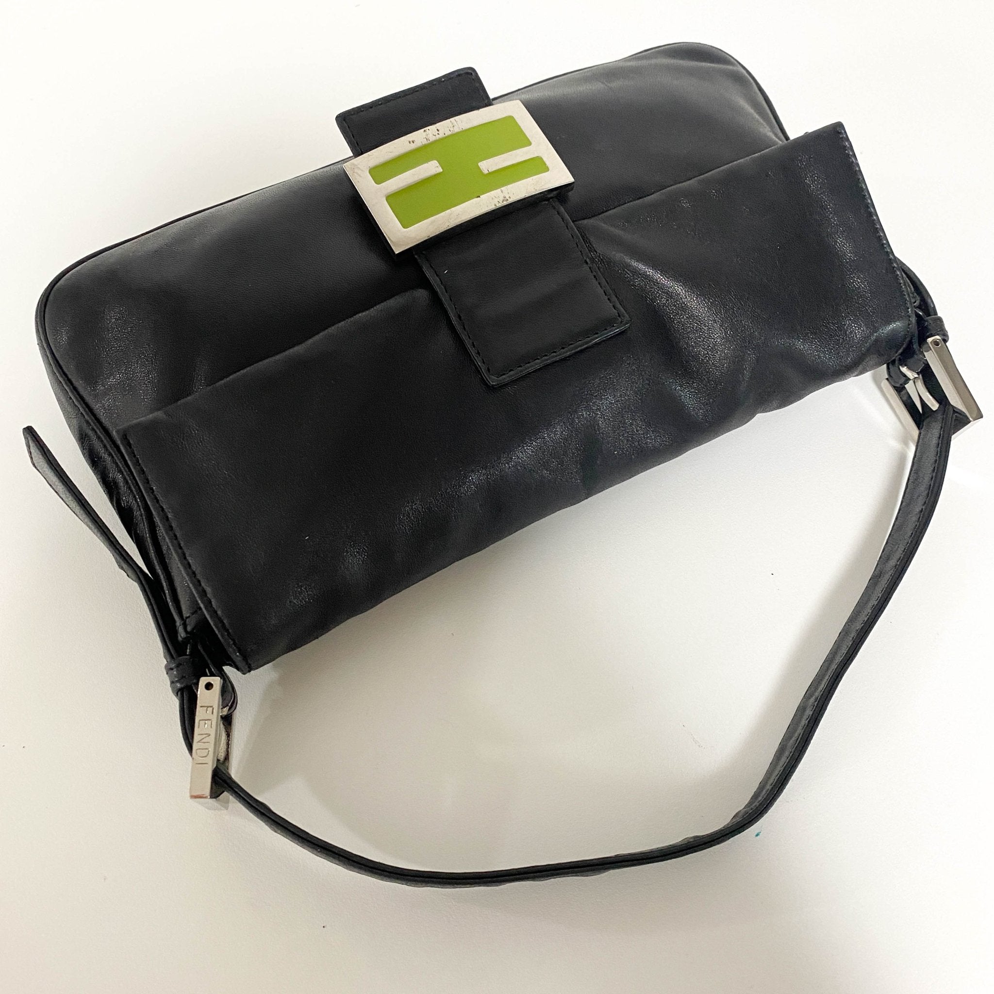 FENDI Baguette Black Leather Yellow Plated Hardware, in , Sold by HIVE PRELOVED - Shoulder Bags, ,