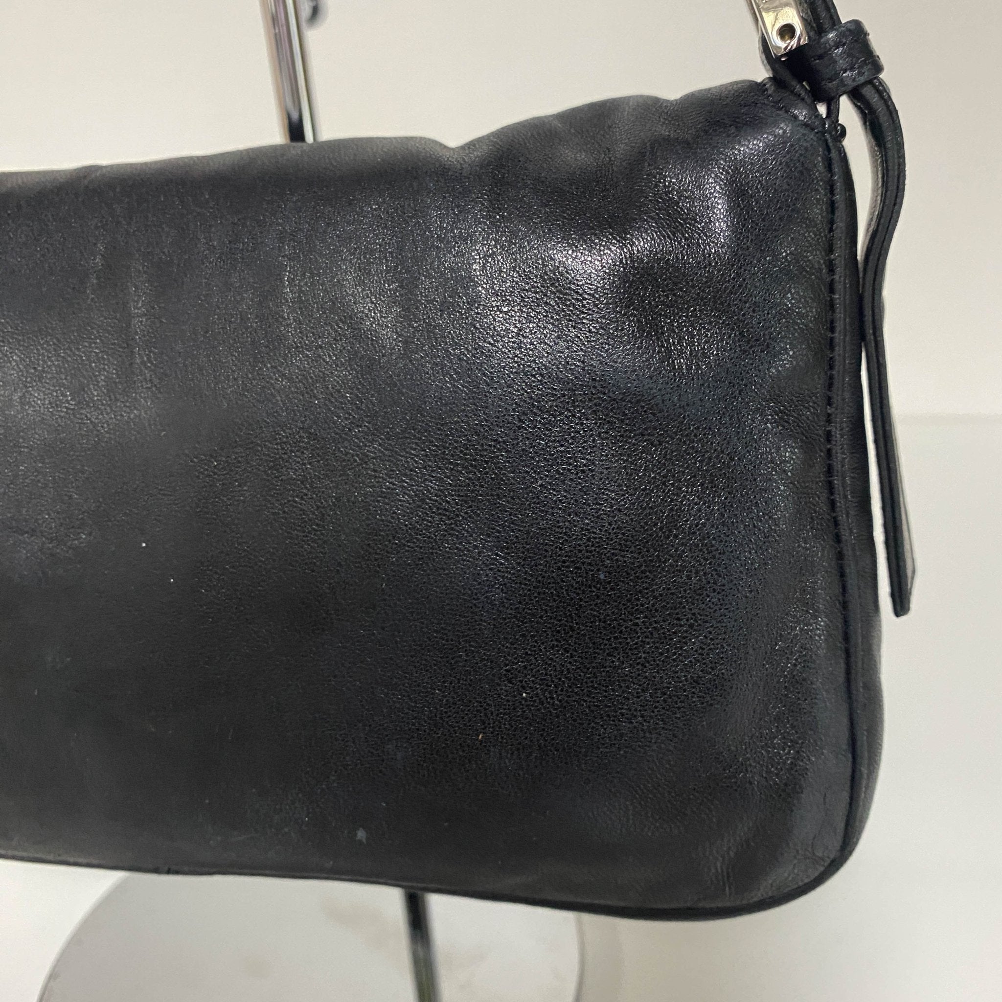 FENDI Baguette Black Leather Yellow Plated Hardware, in , Sold by HIVE PRELOVED - Shoulder Bags, ,