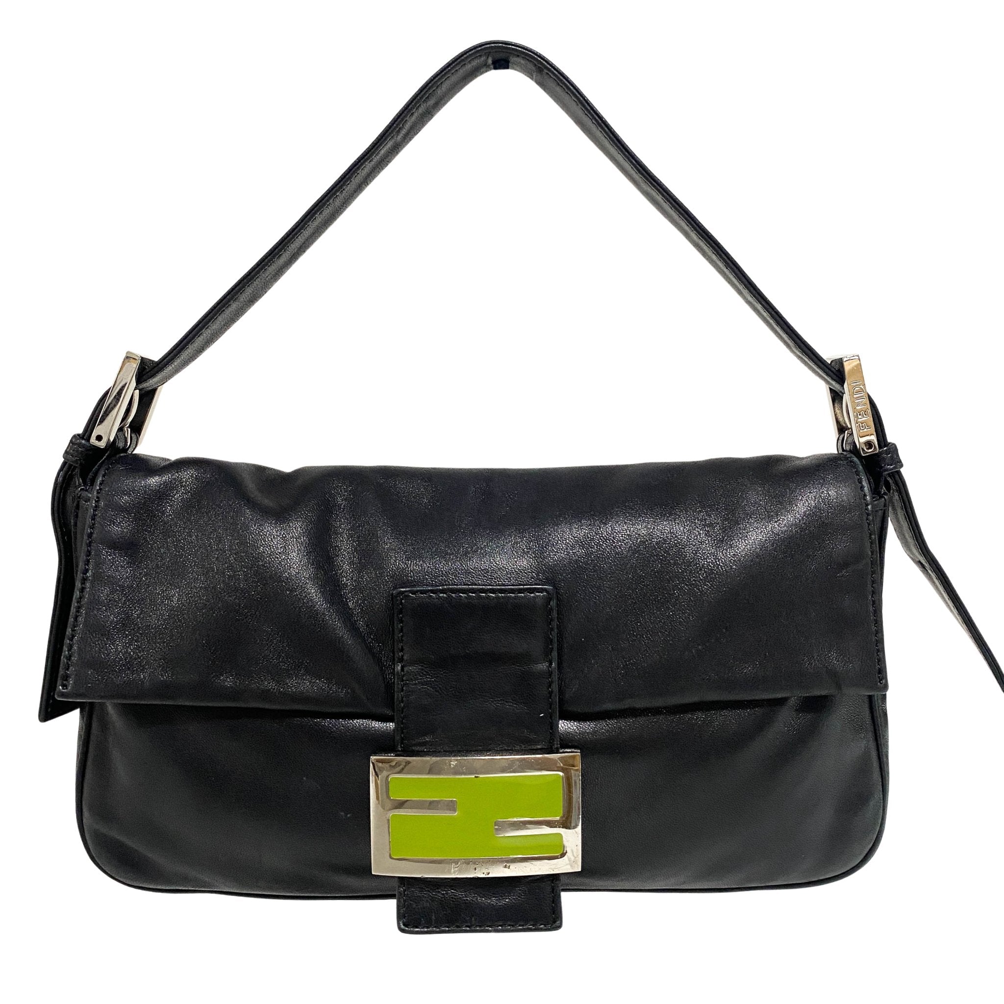 FENDI Baguette Black Leather Yellow Plated Hardware, in , Sold by HIVE PRELOVED - Shoulder Bags, ,