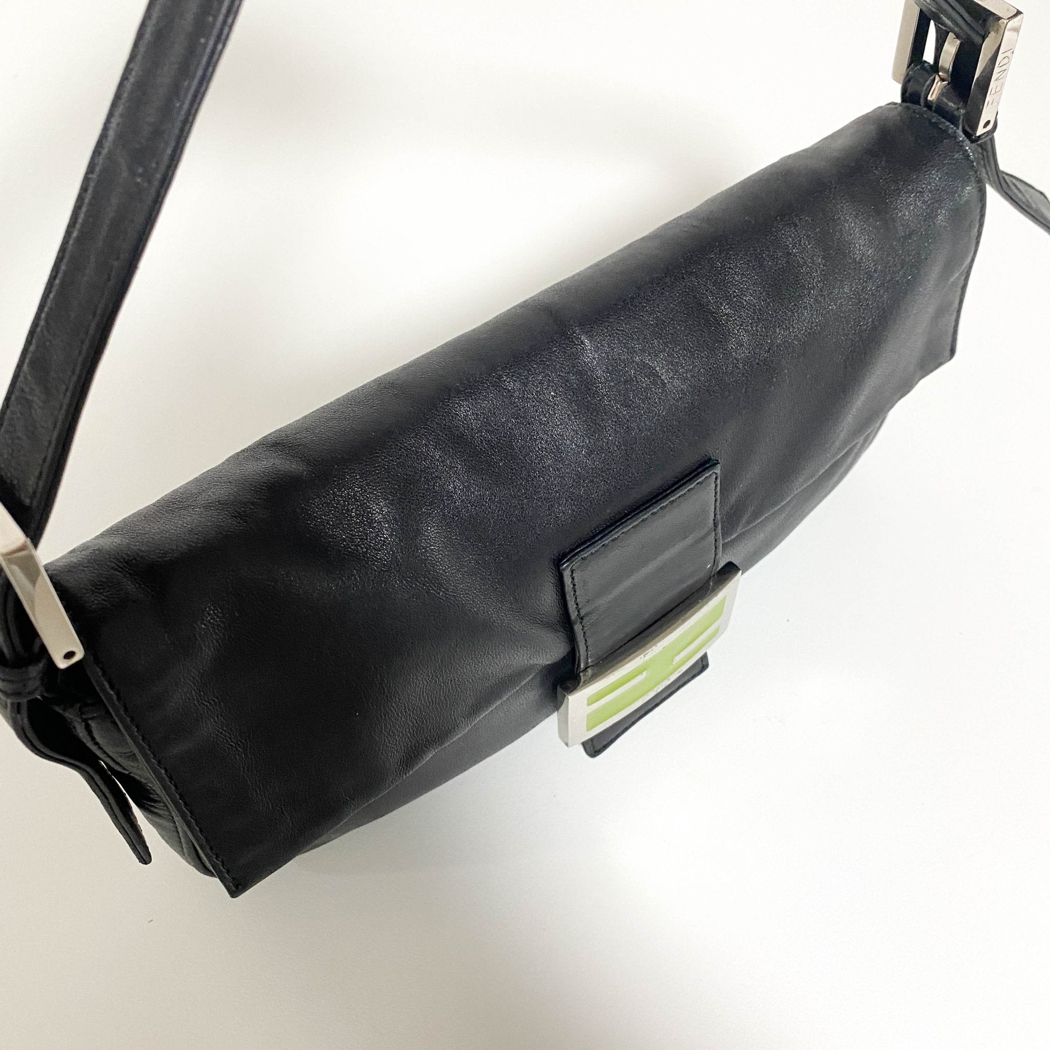 FENDI Baguette Black Leather Yellow Plated Hardware, in , Sold by HIVE PRELOVED - Shoulder Bags, ,