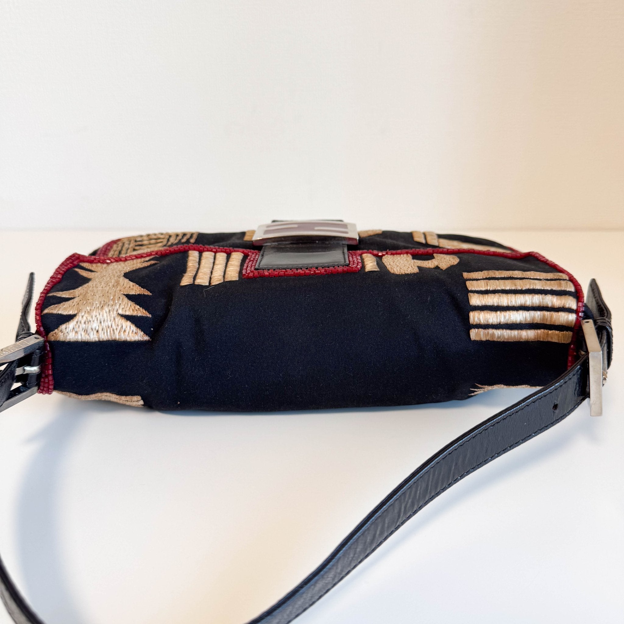 FENDI Baguette Black Neoprene Raffia Shoulder Bag, in , Sold by HIVE PRELOVED - Shoulder Bags, ,