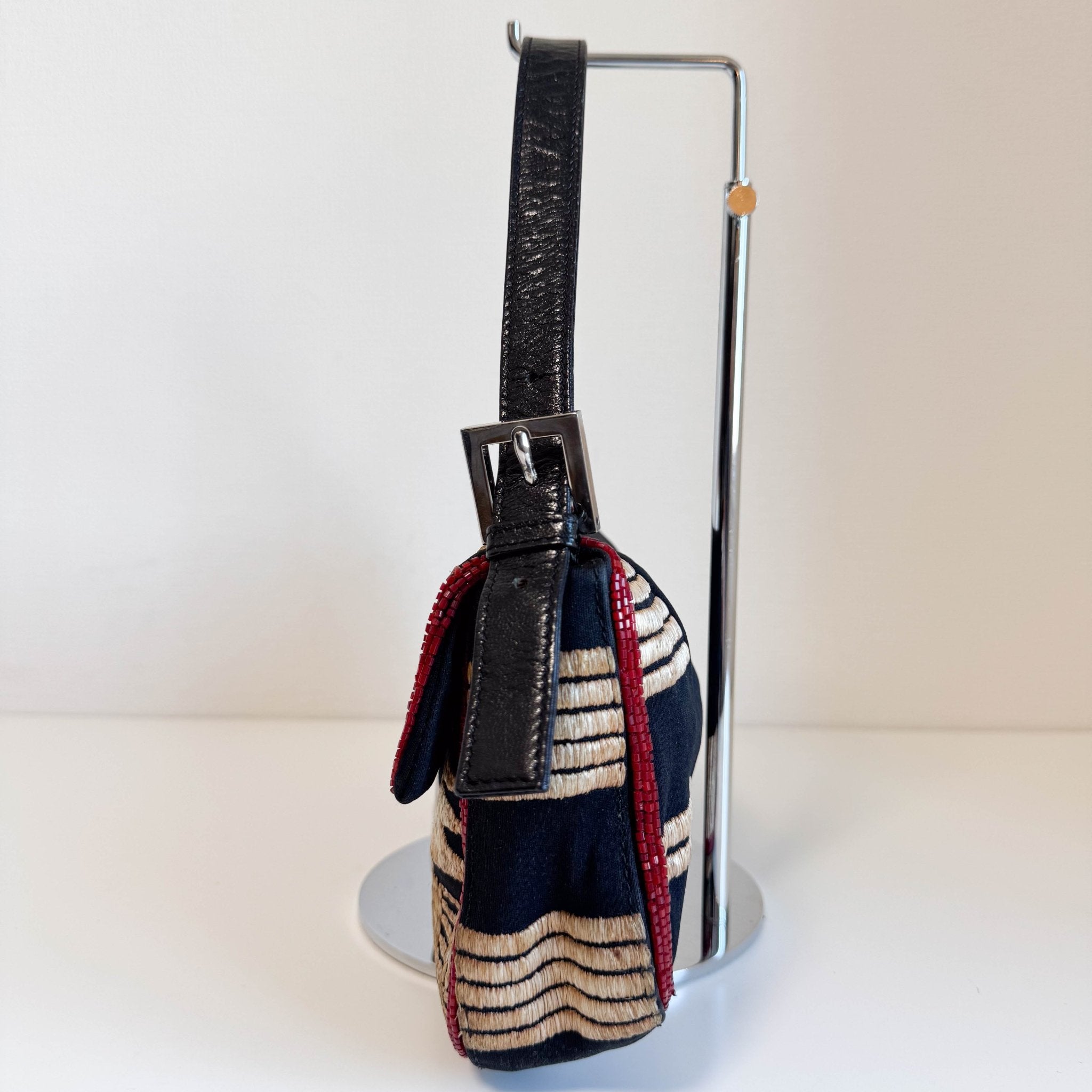 FENDI Baguette Black Neoprene Raffia Shoulder Bag, in , Sold by HIVE PRELOVED - Shoulder Bags, ,