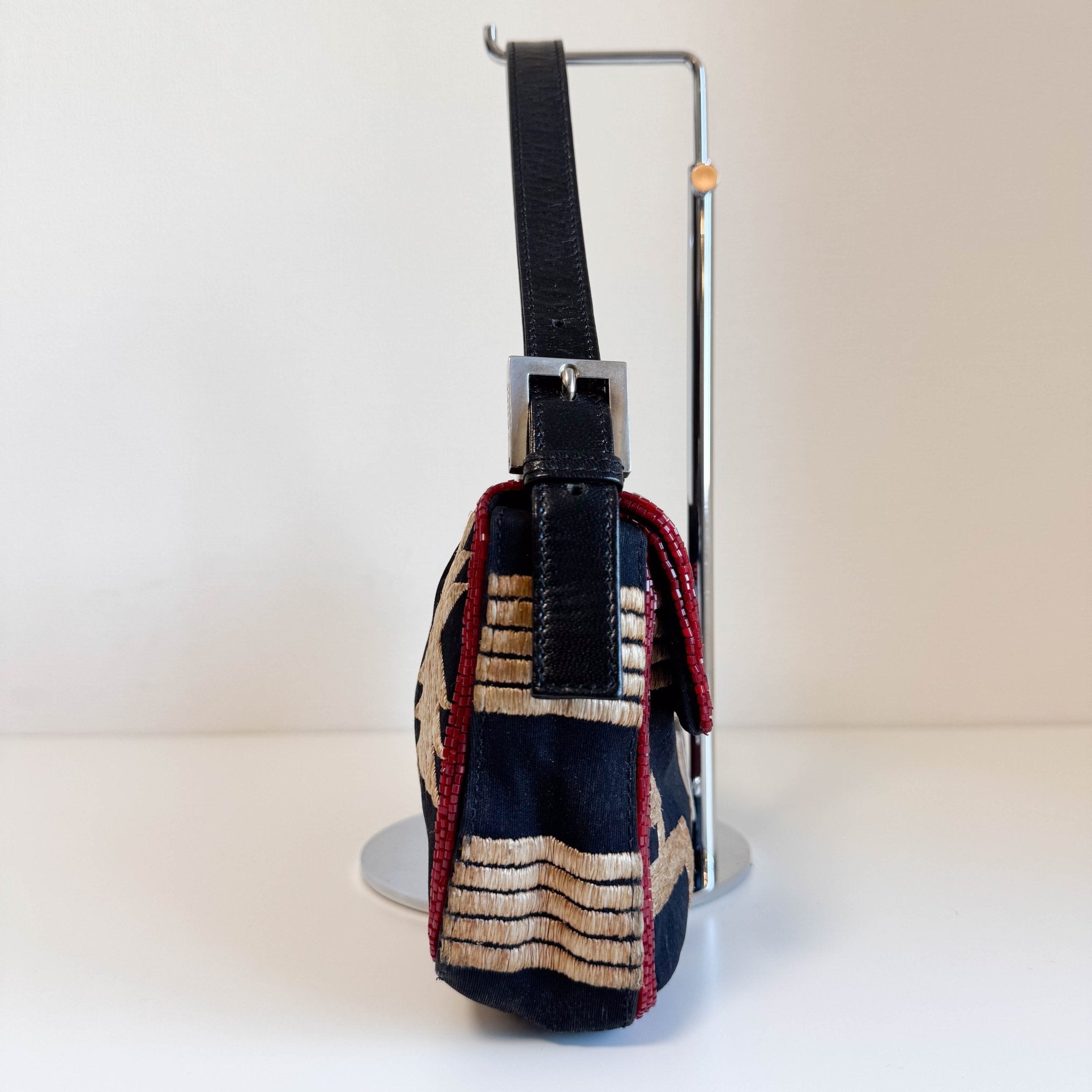 FENDI Baguette Black Neoprene Raffia Shoulder Bag, in , Sold by HIVE PRELOVED - Shoulder Bags, ,