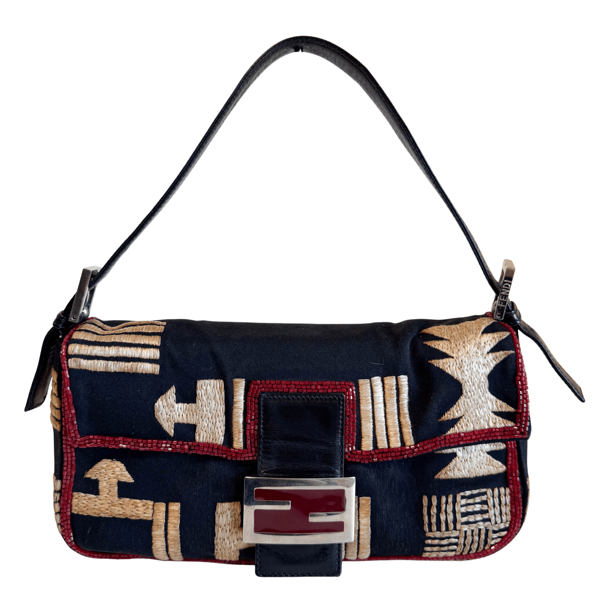 FENDI Baguette Black Neoprene Raffia Shoulder Bag, in , Sold by HIVE PRELOVED - Shoulder Bags, ,