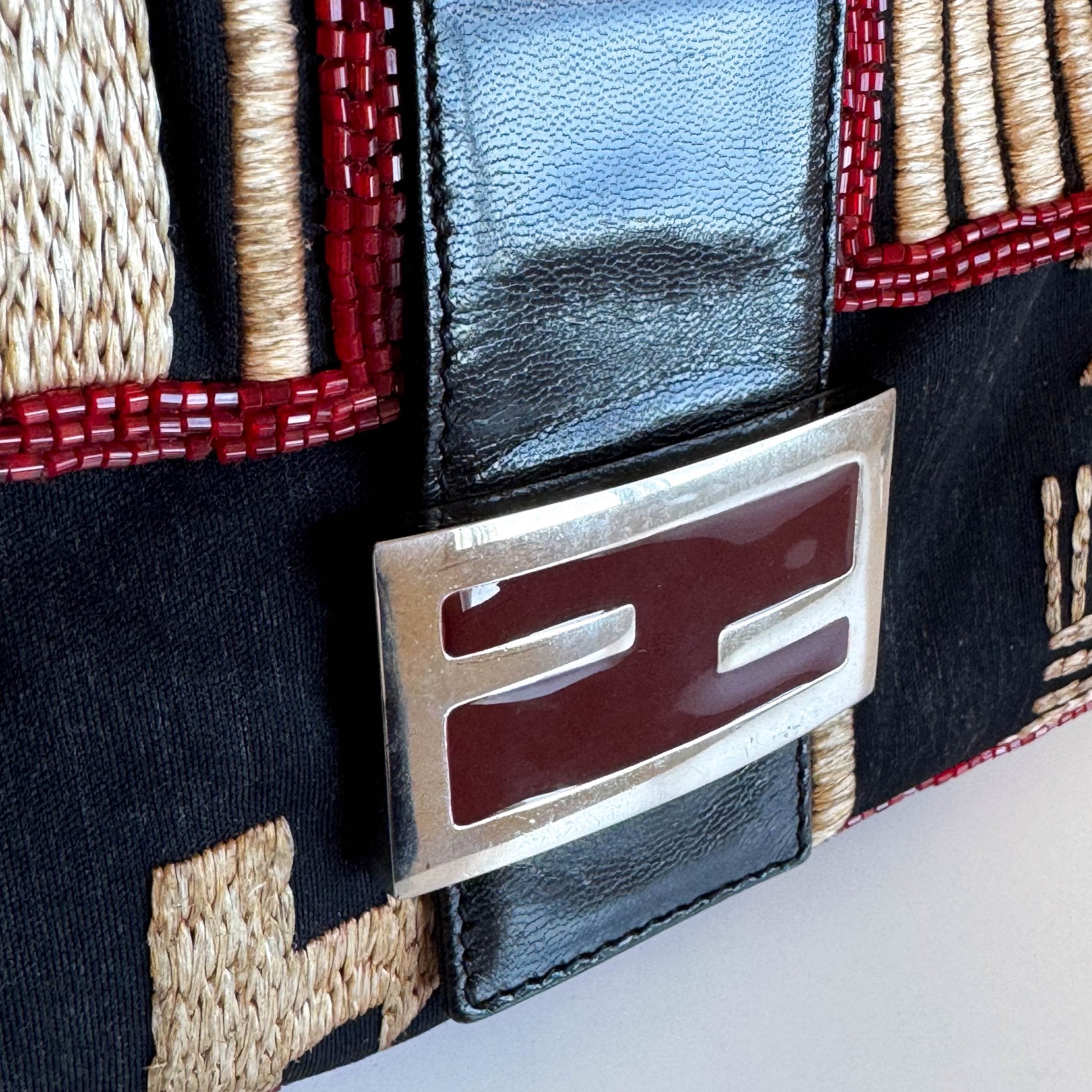 FENDI Baguette Black Neoprene Raffia Shoulder Bag, in , Sold by HIVE PRELOVED - Shoulder Bags, ,