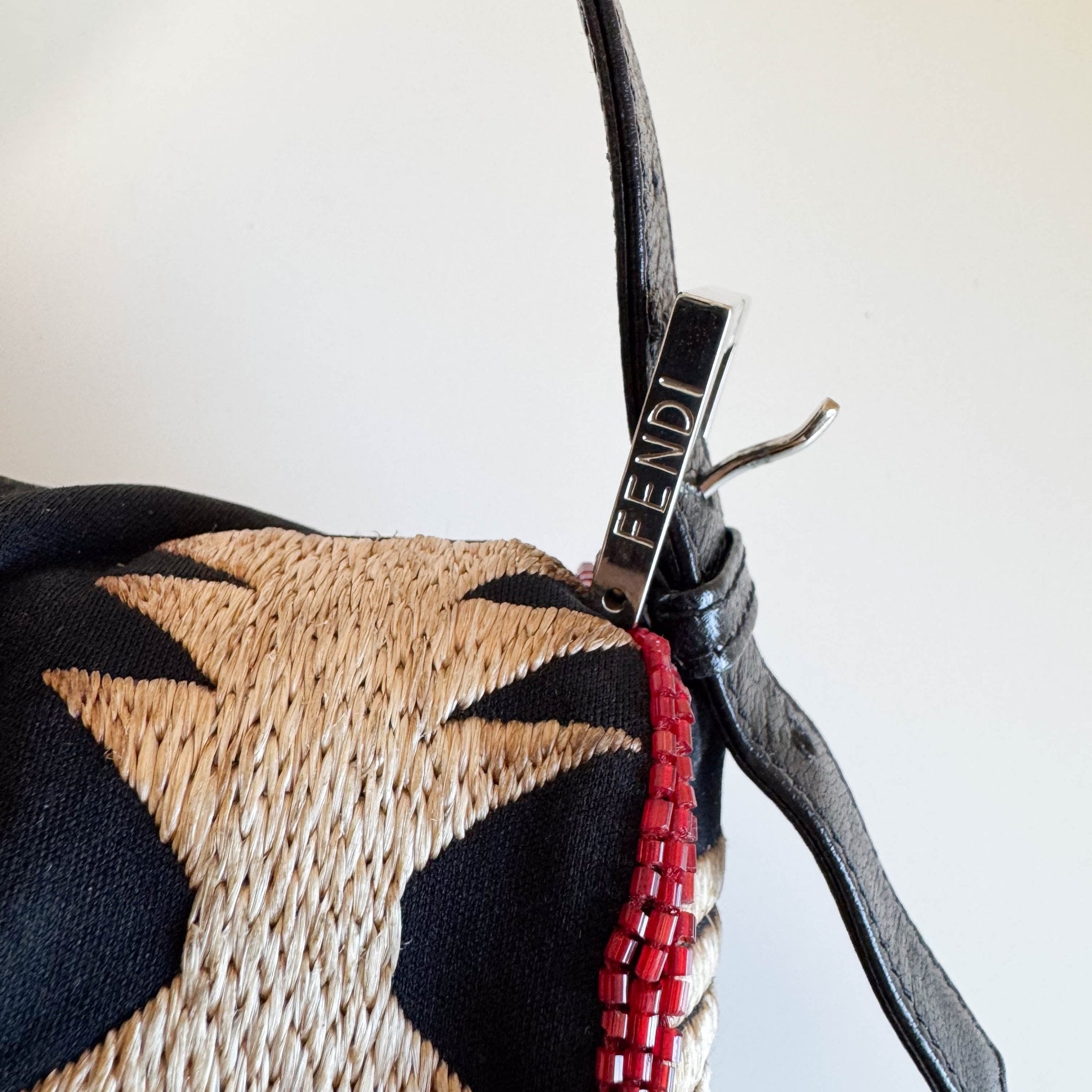 FENDI Baguette Black Neoprene Raffia Shoulder Bag, in , Sold by HIVE PRELOVED - Shoulder Bags, ,