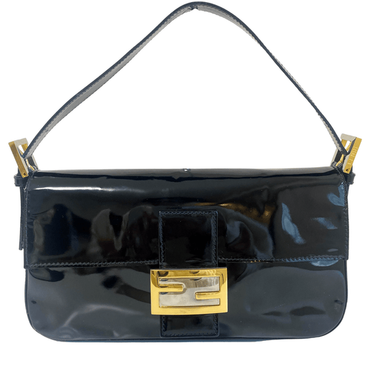 FENDI Baguette Black Patent Leather Shoulder Bag, in , Sold by HIVE PRELOVED - Shoulder Bags, ,