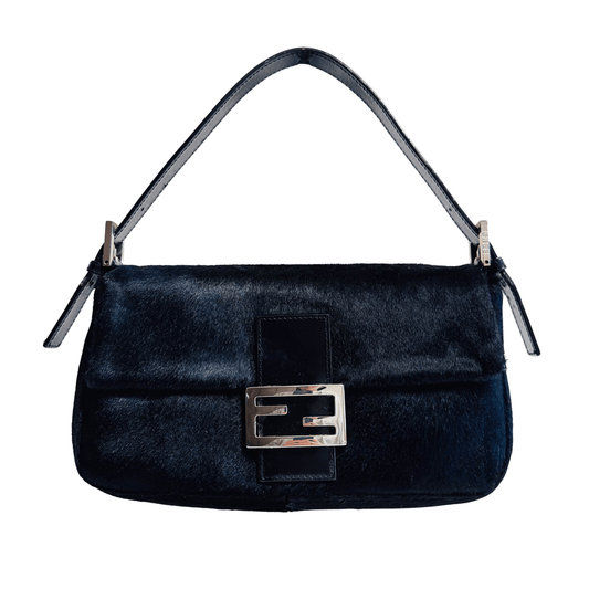 FENDI Baguette Black Pony Hair Shoulder Bag, in , Sold by HIVE PRELOVED - Shoulder Bags, ,
