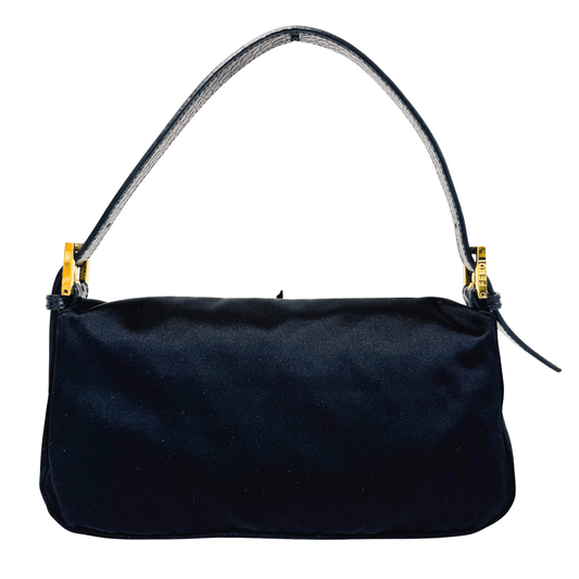 FENDI Baguette Black Satin Rhinestone Shoulder Bag, in , Sold by HIVE PRELOVED - Shoulder Bags, ,