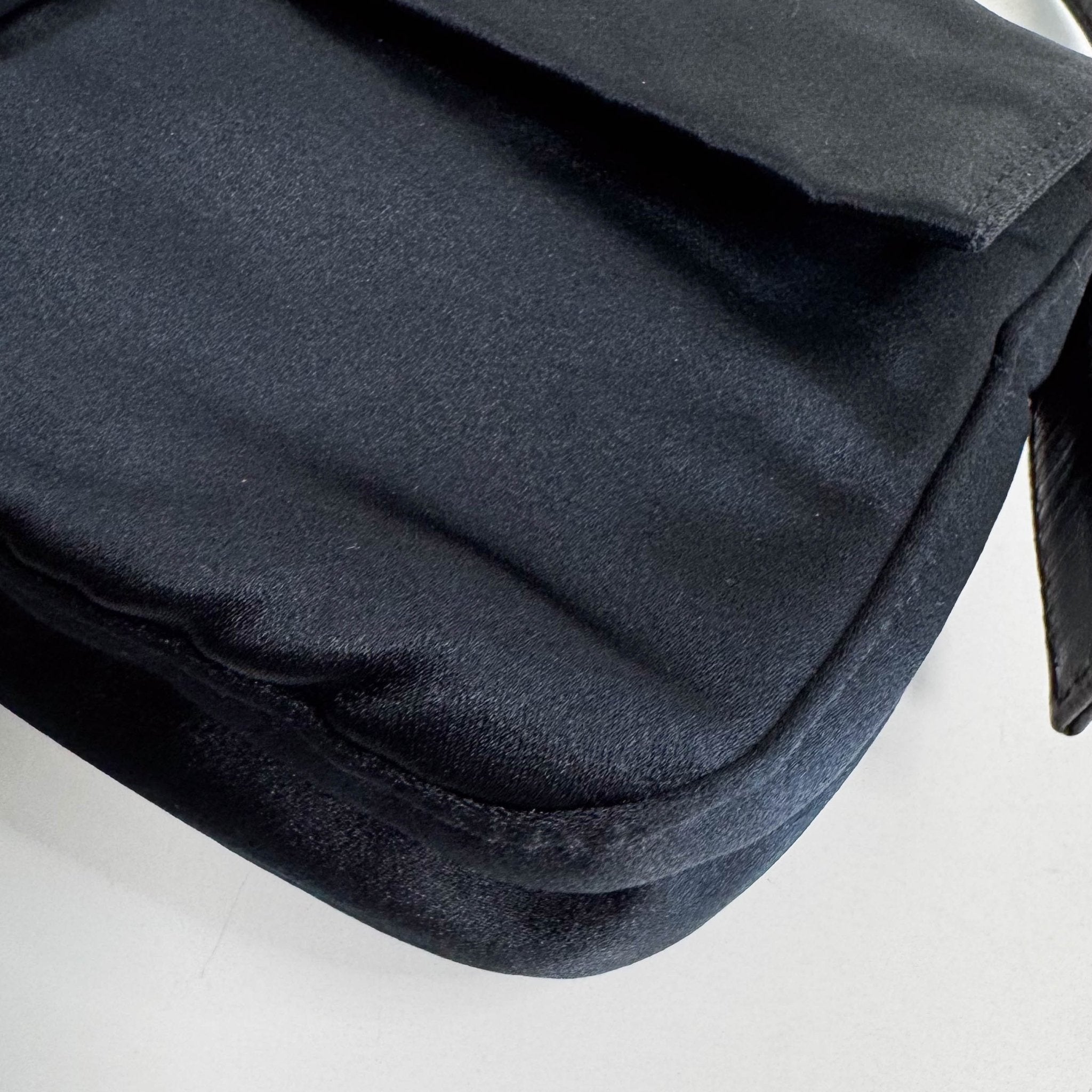 FENDI Baguette Black Satin Shoulder Bag with Rhinestone Hardware, in , Sold by HIVE PRELOVED - Shoulder Bags, ,