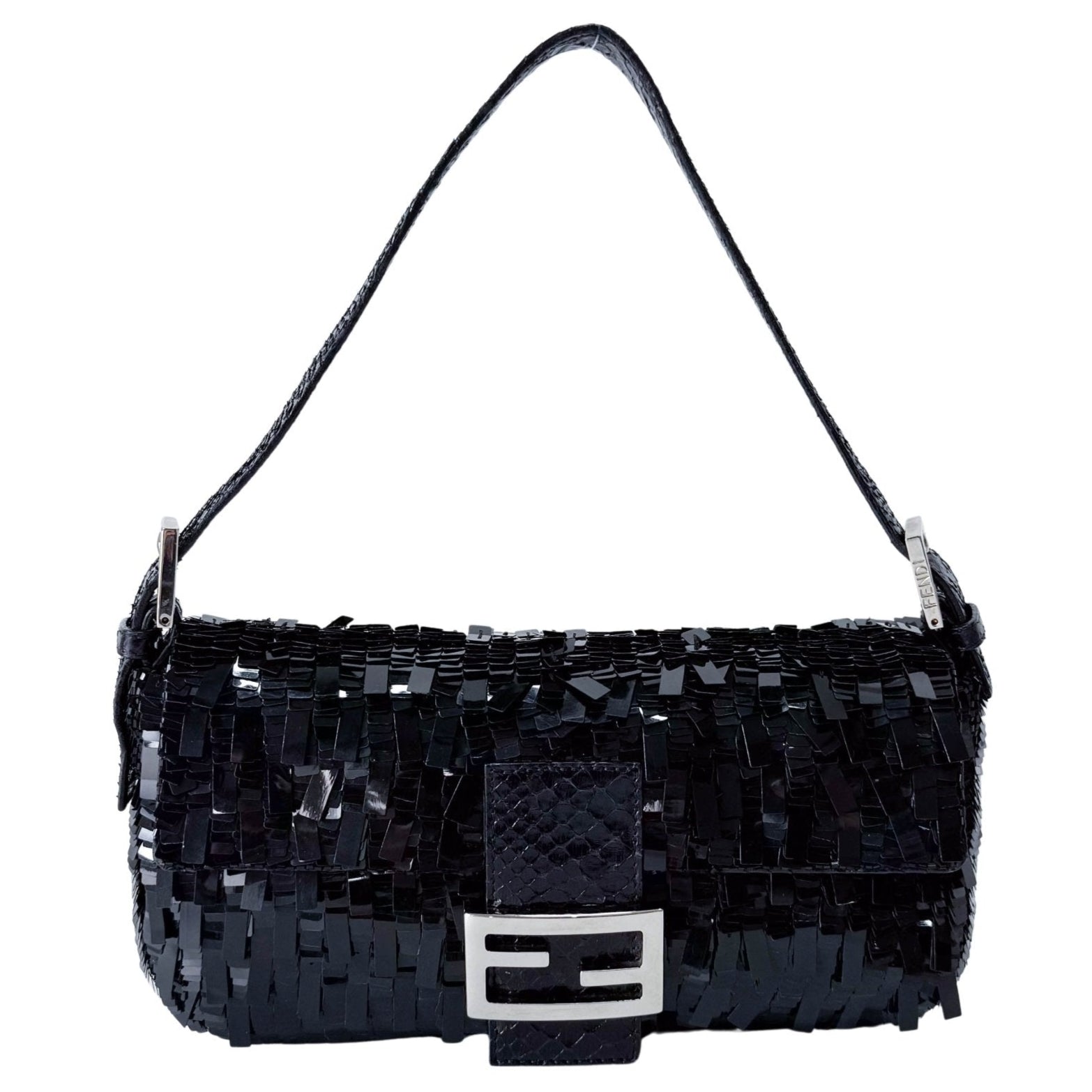 FENDI Baguette Black Sequin Shoulder Bag, in , Sold by HIVE PRELOVED - Shoulder Bags, ,