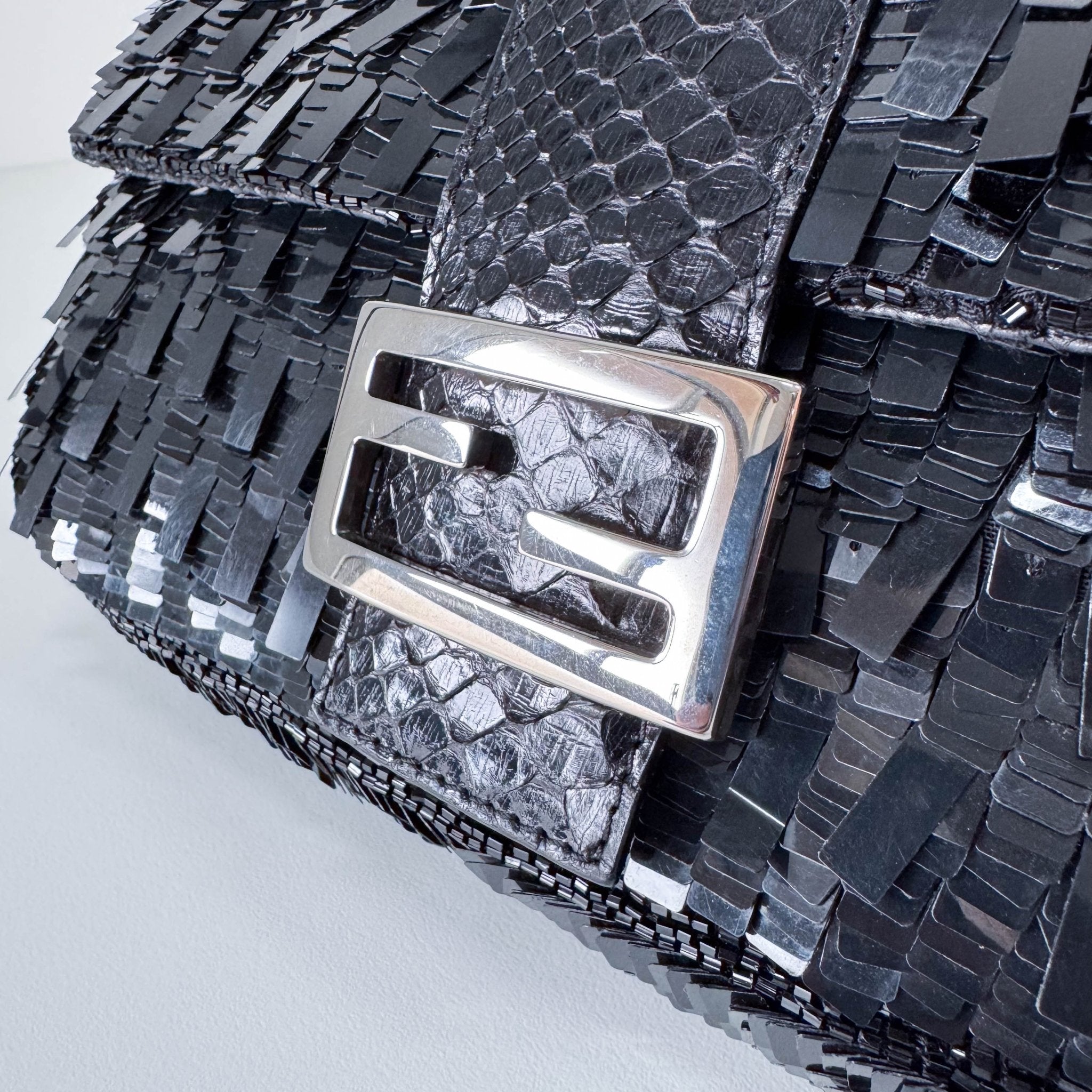 FENDI Baguette Black Sequin Shoulder Bag, in , Sold by HIVE PRELOVED - Shoulder Bags, ,