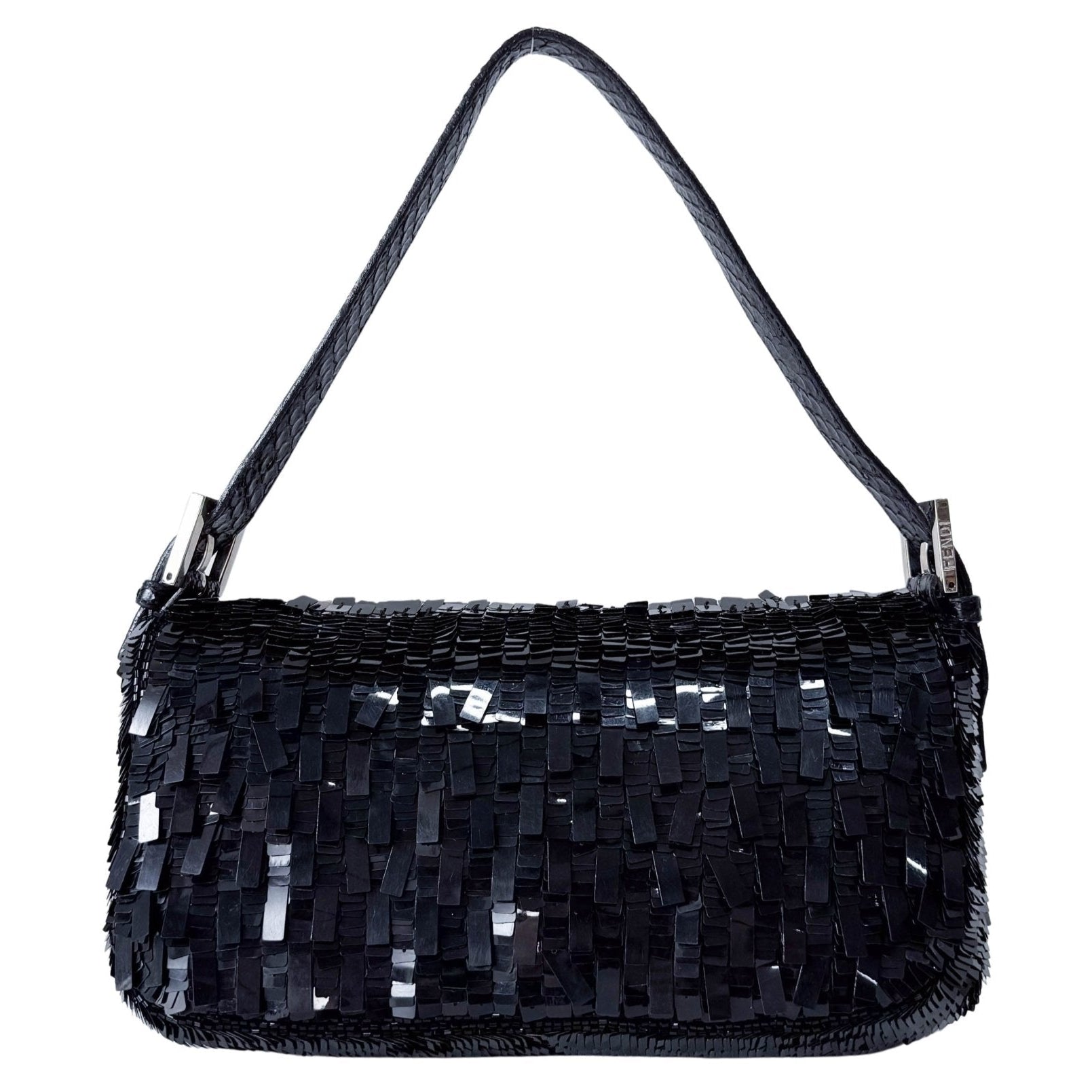 FENDI Baguette Black Sequin Shoulder Bag, in , Sold by HIVE PRELOVED - Shoulder Bags, ,