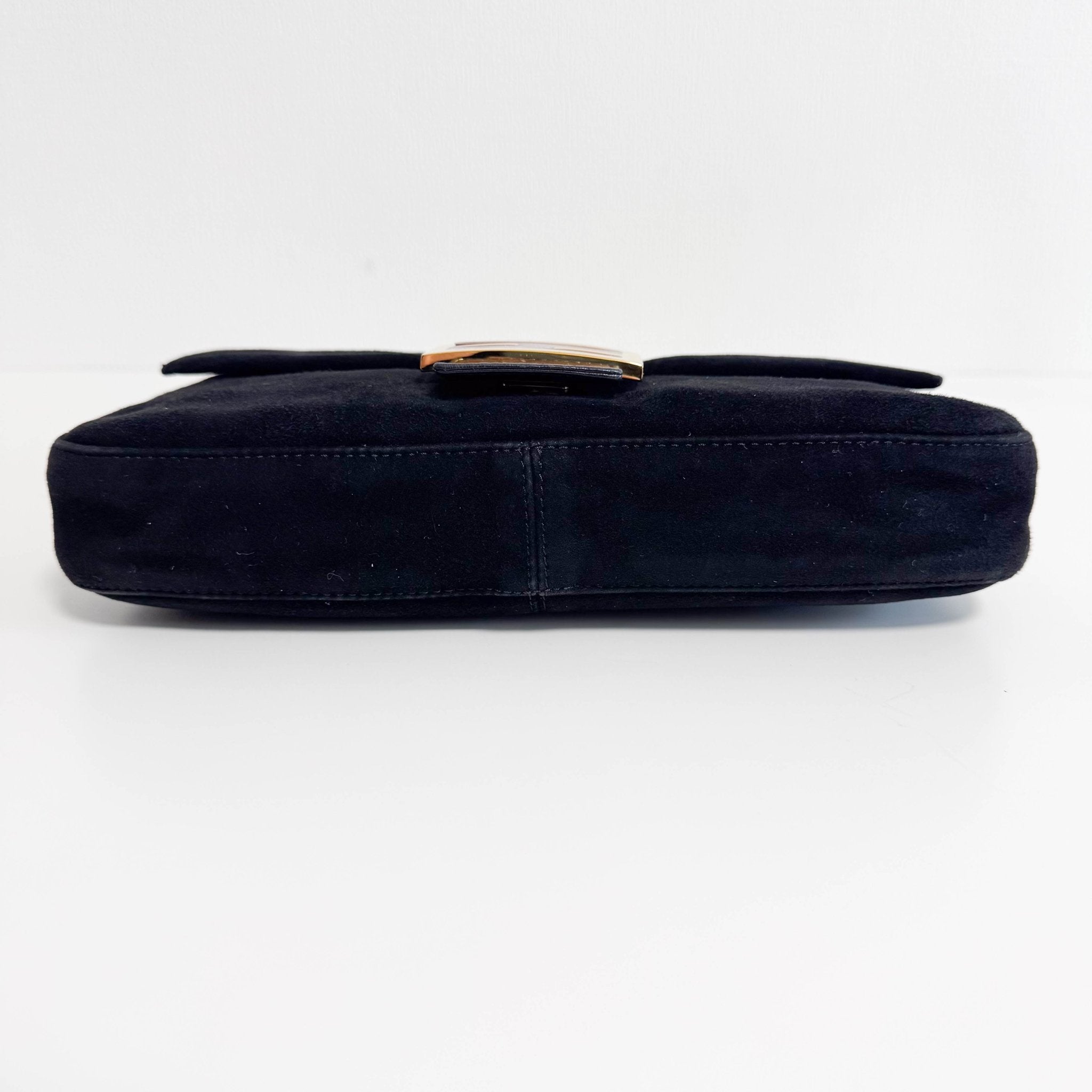 FENDI Baguette Black Suede Gold Hardware Shoulder Bag, in , Sold by HIVE PRELOVED - Shoulder Bags, ,