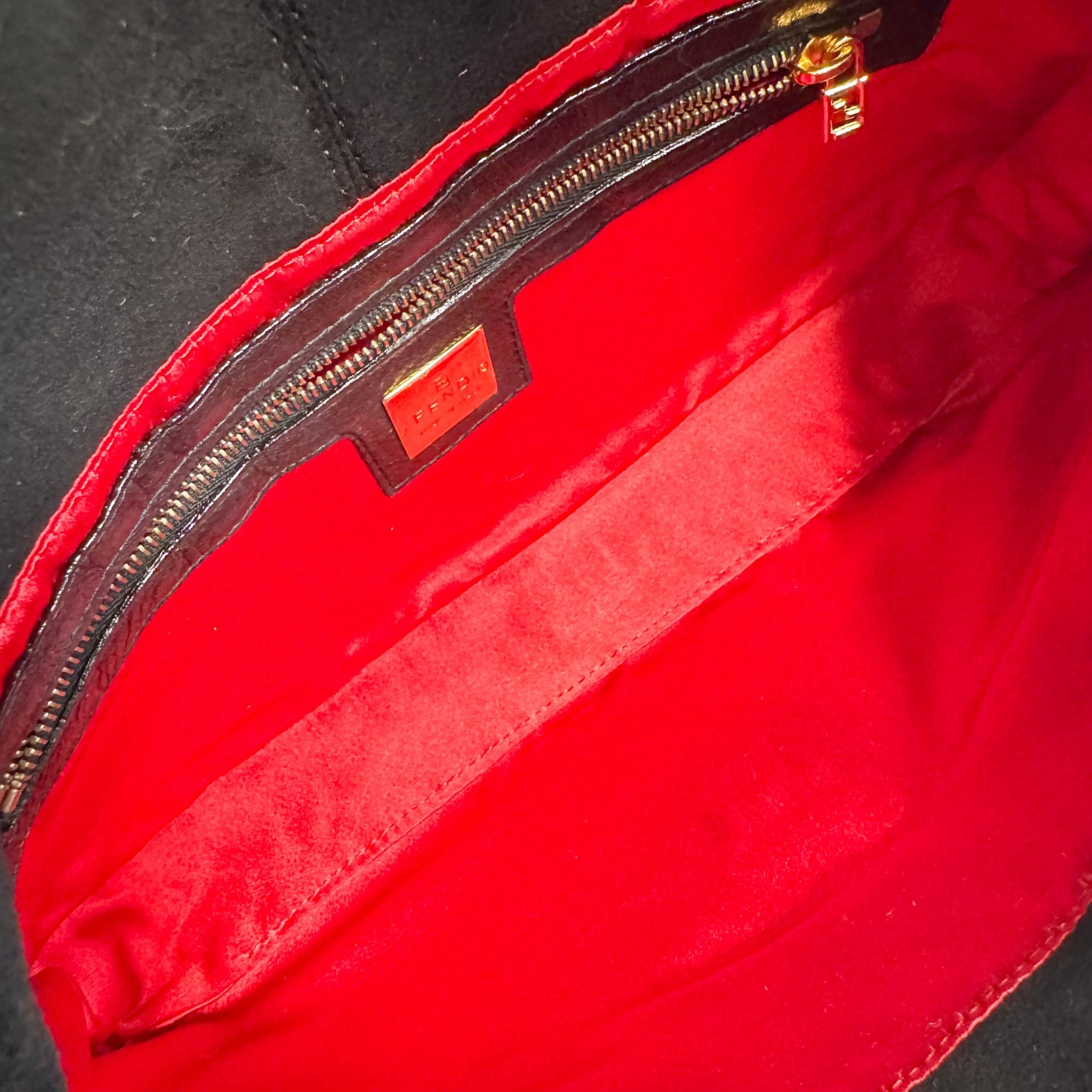 FENDI Baguette Black Suede Gold Hardware Shoulder Bag, in , Sold by HIVE PRELOVED - Shoulder Bags, ,