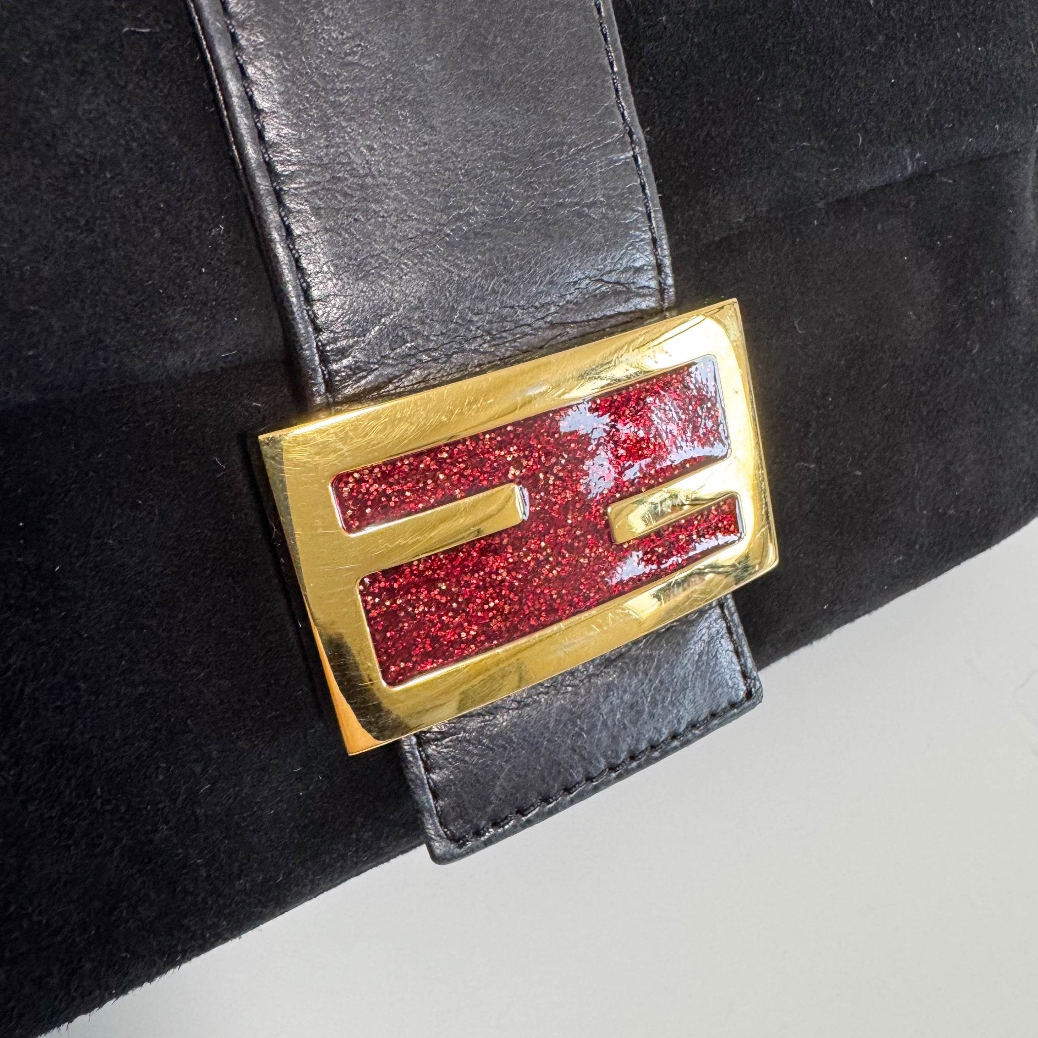 FENDI Baguette Black Suede Gold Hardware Shoulder Bag, in , Sold by HIVE PRELOVED - Shoulder Bags, ,