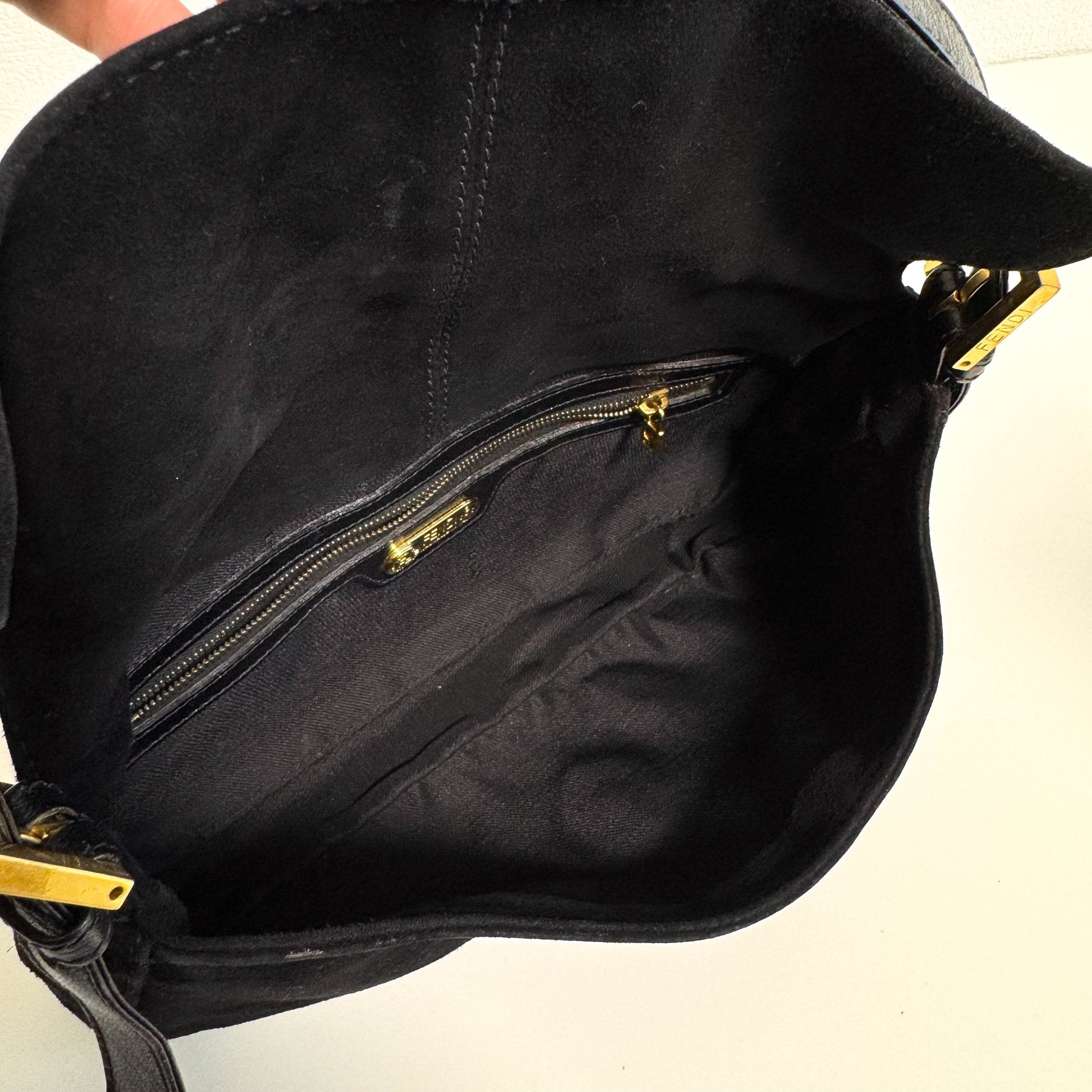 FENDI Baguette Black Suede Shoulder Bag, in , Sold by HIVE PRELOVED - Shoulder Bags, ,