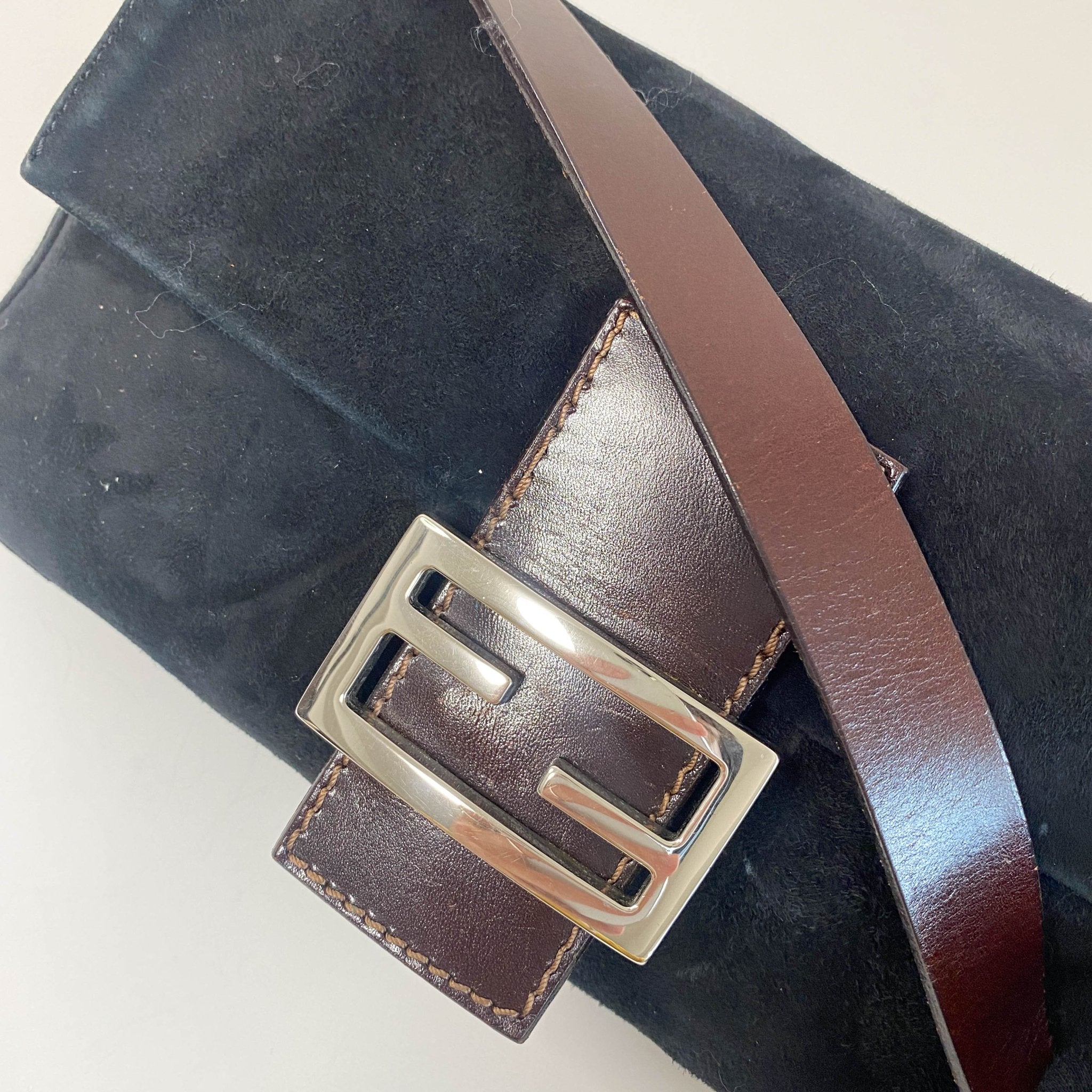 FENDI Baguette Black Suede Shoulder Bag, in , Sold by HIVE PRELOVED - Shoulder Bags, ,