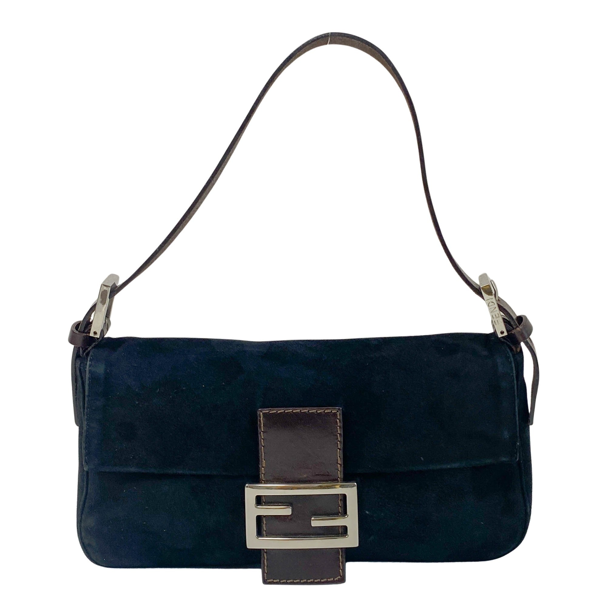 FENDI Baguette Black Suede Shoulder Bag, in , Sold by HIVE PRELOVED - Shoulder Bags, ,