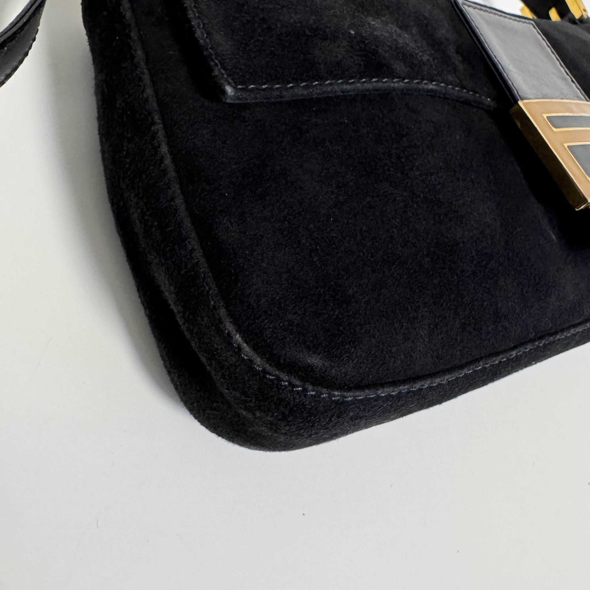 FENDI Baguette Black Suede Shoulder Bag, in , Sold by HIVE PRELOVED - Shoulder Bags, ,