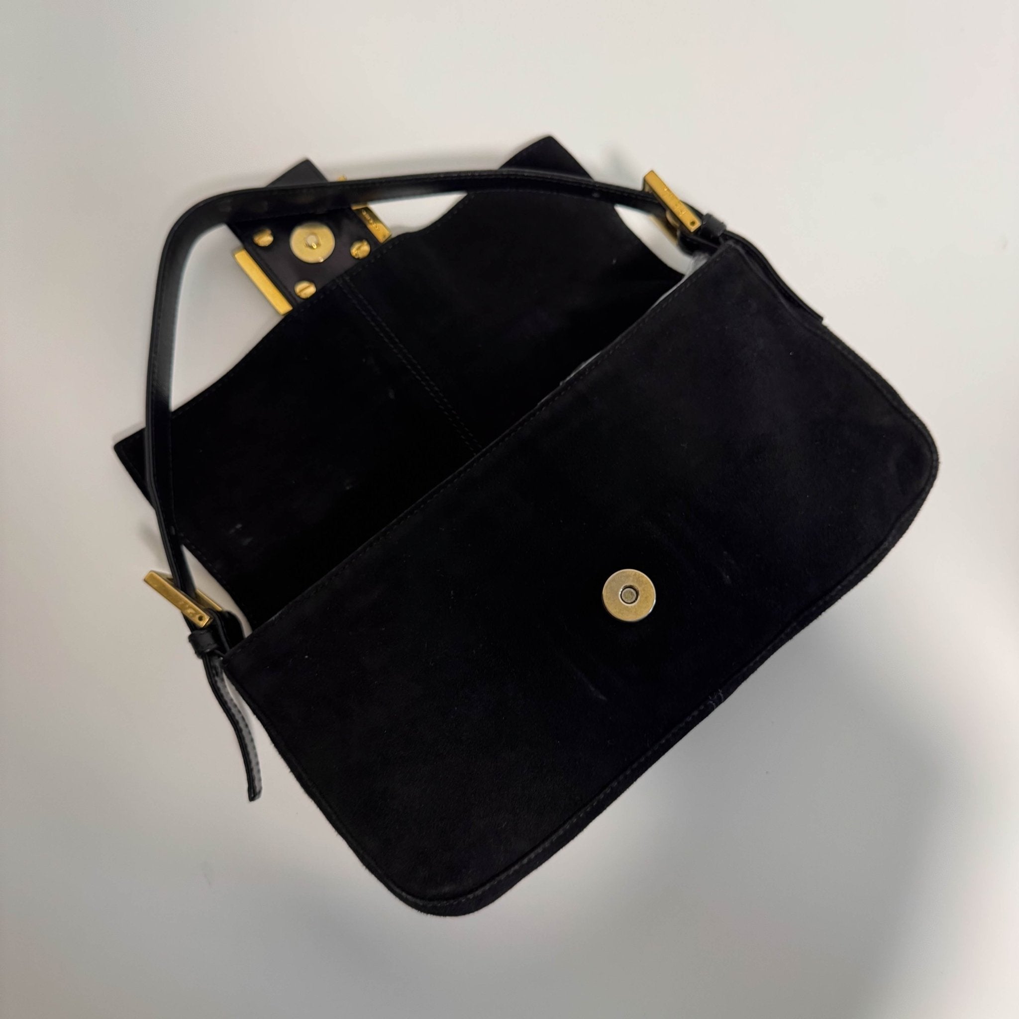 FENDI Baguette Black Suede Shoulder Bag, in , Sold by HIVE PRELOVED - Shoulder Bags, ,