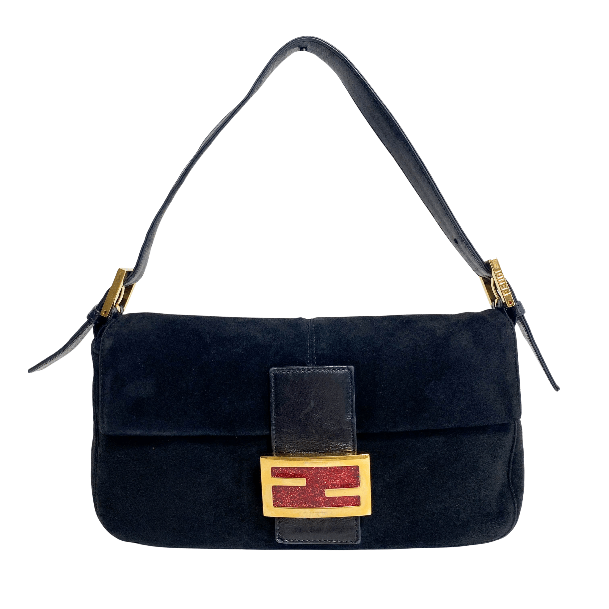 FENDI Baguette Black Suede Shoulder Bag, in , Sold by HIVE PRELOVED - Shoulder Bags, ,