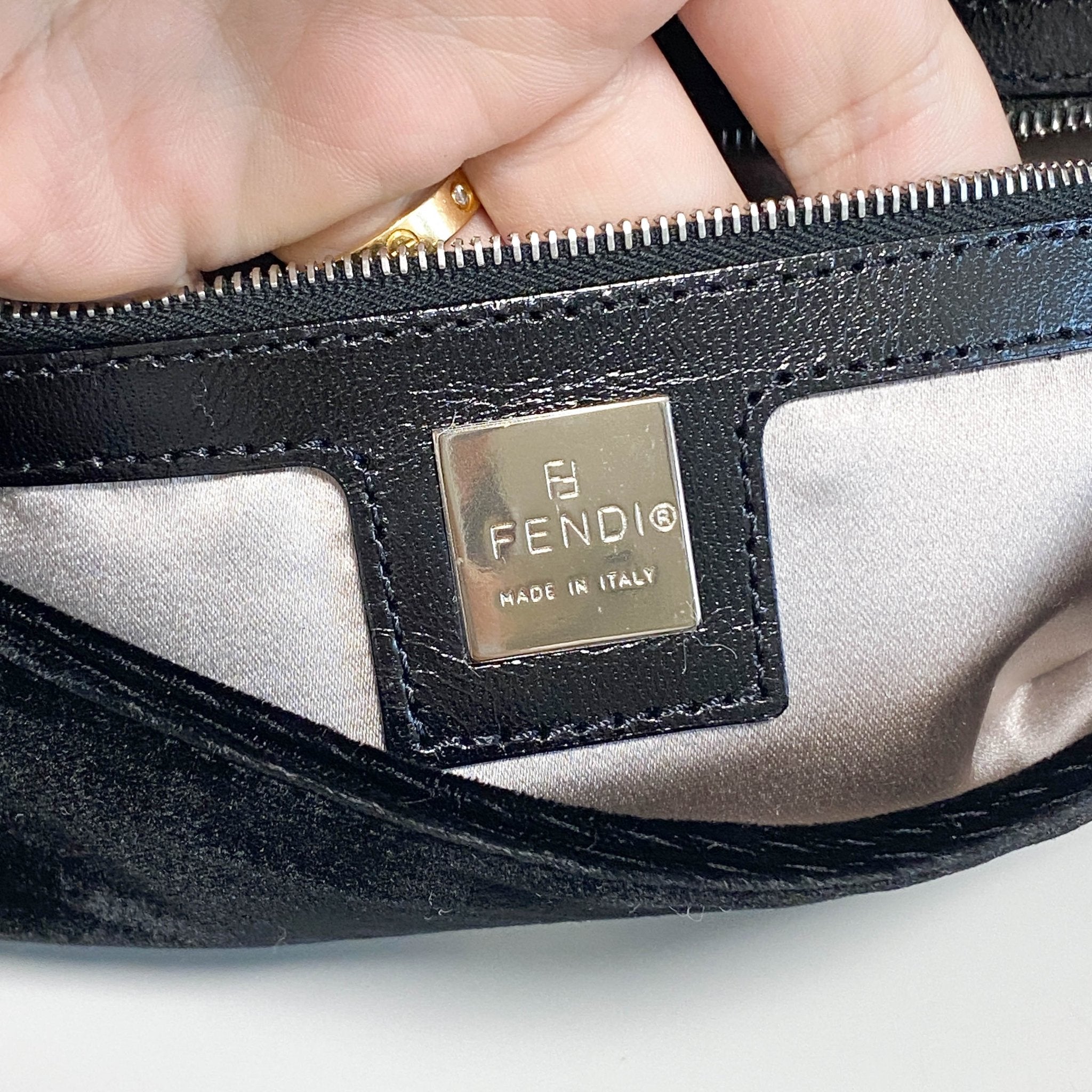 FENDI Baguette Black Velvet Rhinestone Hardware Shoulder Bag, in , Sold by HIVE PRELOVED - Shoulder Bags, ,